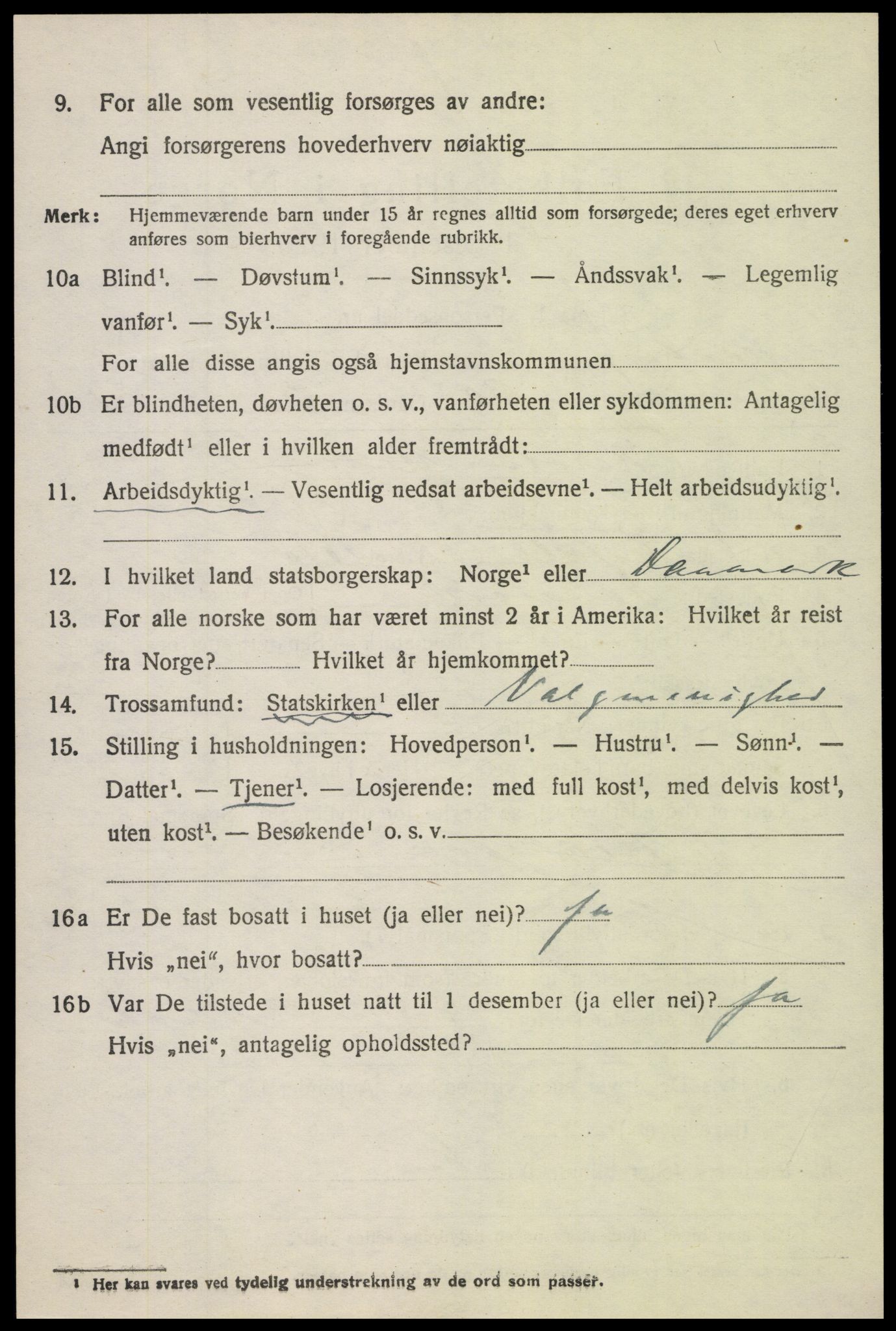 SAH, 1920 census for Fåberg, 1920, p. 9541