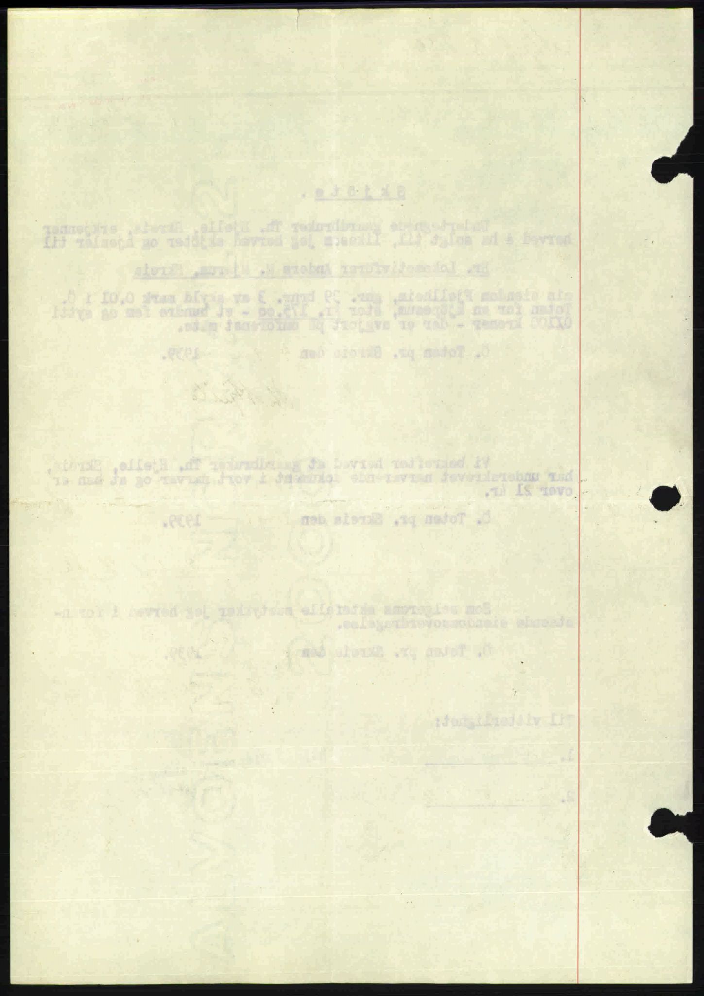 Toten tingrett, SAH/TING-006/H/Hb/Hbc/L0006: Mortgage book no. Hbc-06, 1939-1939, Diary no: : 2568/1939