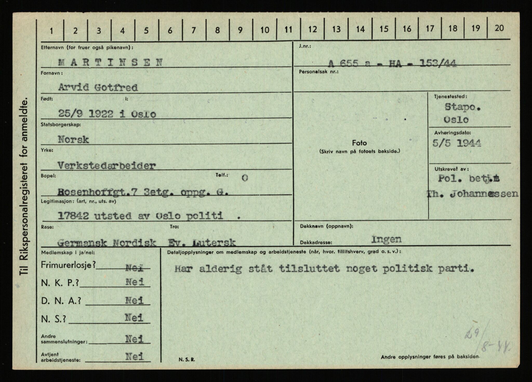 Statspolitiet - Hovedkontoret / Osloavdelingen, AV/RA-S-1329/C/Ca/L0010: Lind - Moksnes, 1943-1945, p. 2892