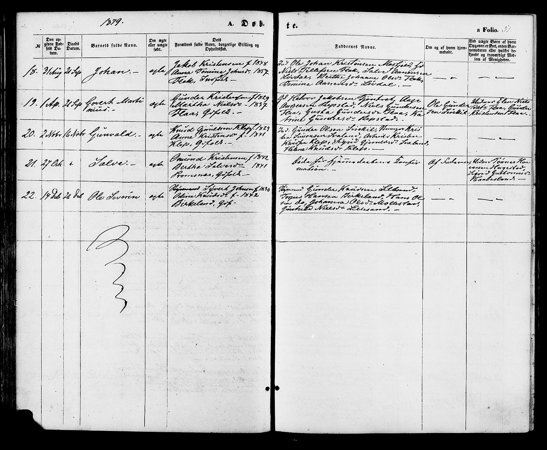 Birkenes sokneprestkontor, AV/SAK-1111-0004/F/Fa/L0004: Parish register (official) no. A 4, 1867-1886, p. 51