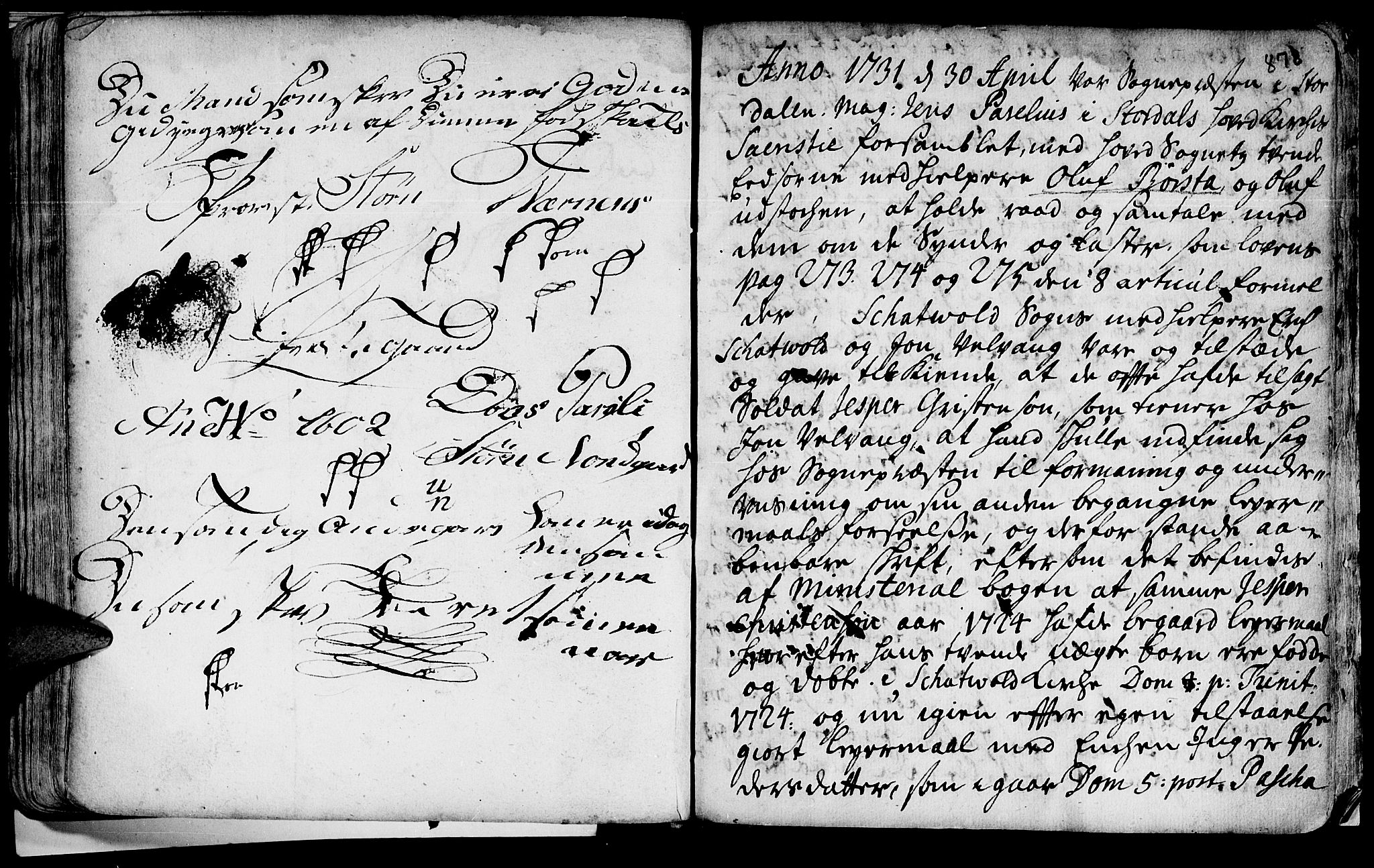 Ministerialprotokoller, klokkerbøker og fødselsregistre - Nord-Trøndelag, SAT/A-1458/709/L0055: Parish register (official) no. 709A03, 1730-1739, p. 877-878