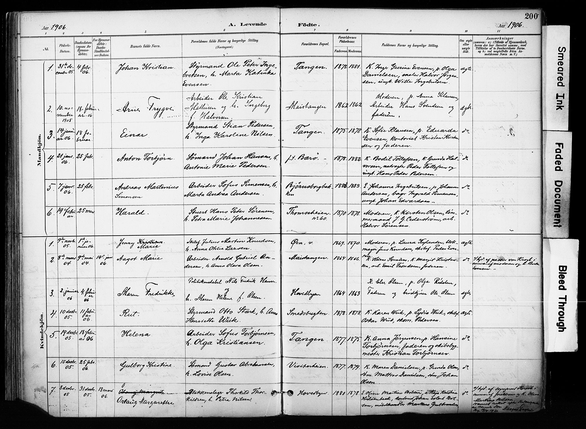 Kragerø kirkebøker, SAKO/A-278/F/Fa/L0013: Parish register (official) no. 13, 1887-1915, p. 200