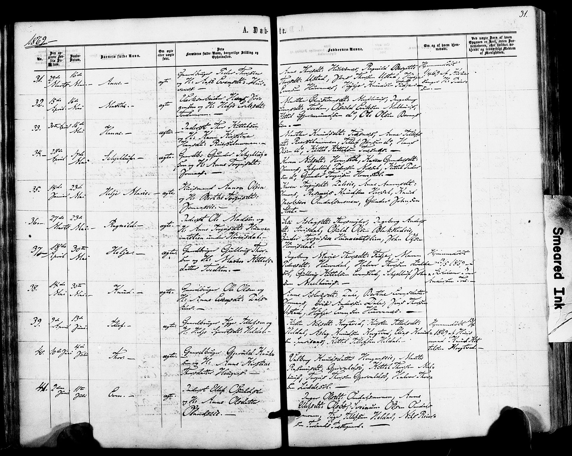 Froland sokneprestkontor, AV/SAK-1111-0013/F/Fa/L0003: Parish register (official) no. A 3, 1864-1881, p. 31