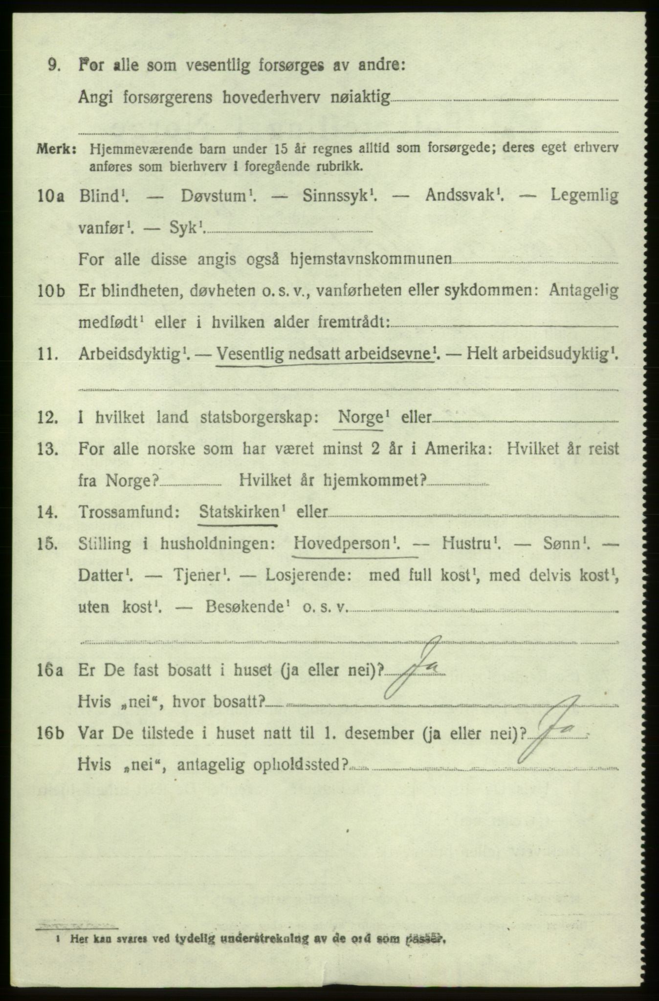 SAB, 1920 census for Bremnes, 1920, p. 5061