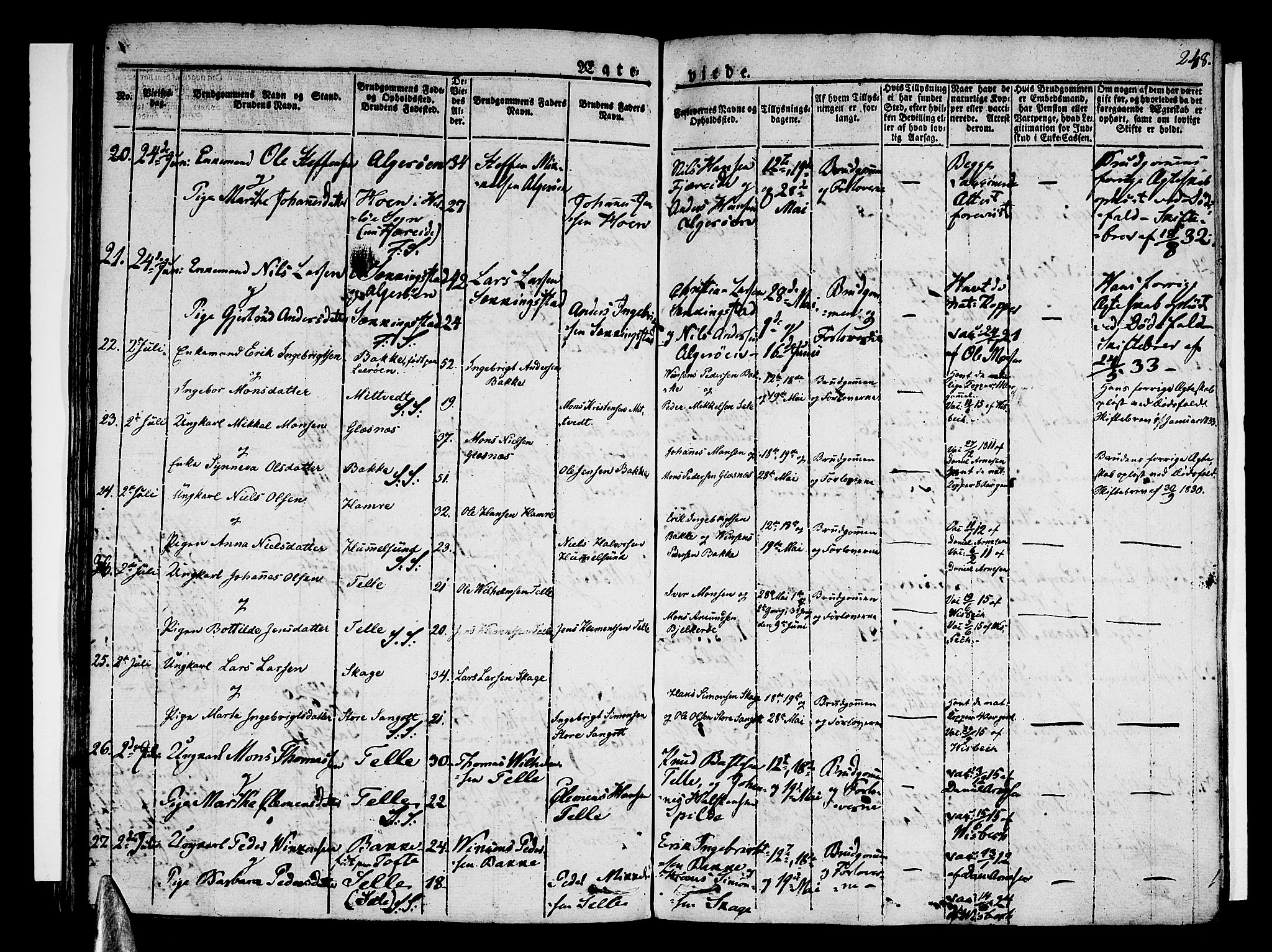 Sund sokneprestembete, SAB/A-99930: Parish register (official) no. A 12, 1825-1835, p. 248