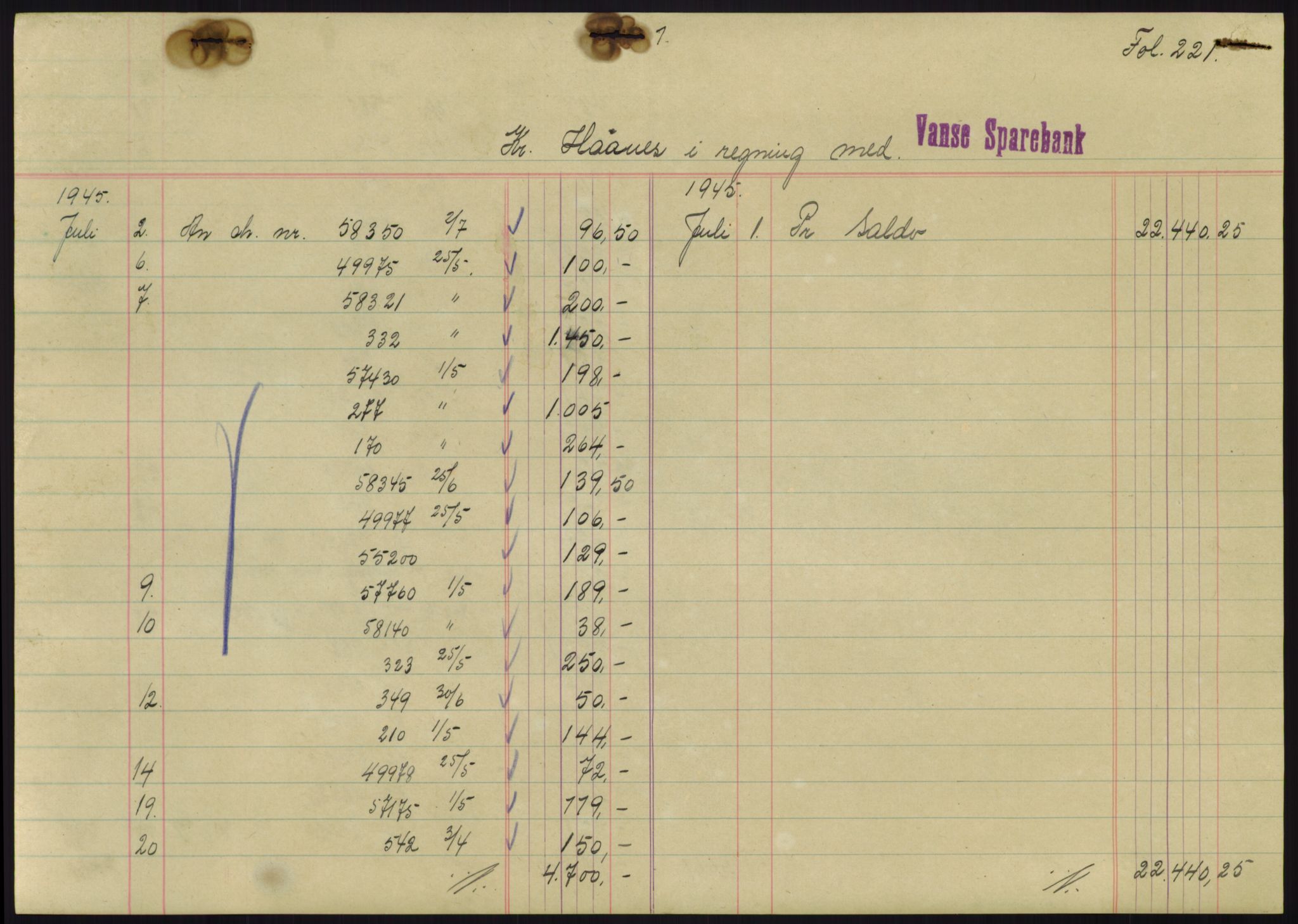 Forsvarsdepartementet, 10. kontor / Oppgjørskontoret, AV/RA-RAFA-1225/D/Db/L0180: Lista oppgjørskontor, 1942-1952, p. 2057