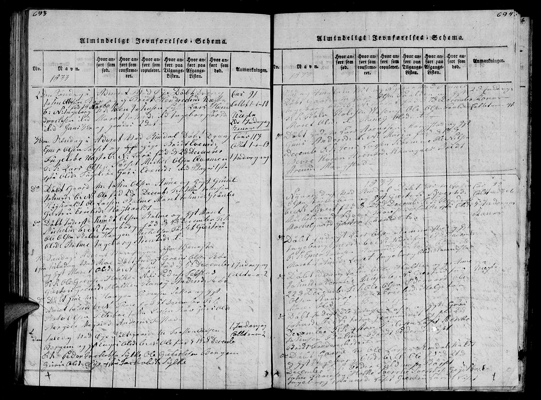 Ministerialprotokoller, klokkerbøker og fødselsregistre - Møre og Romsdal, AV/SAT-A-1454/595/L1050: Parish register (copy) no. 595C02, 1819-1834, p. 693-694