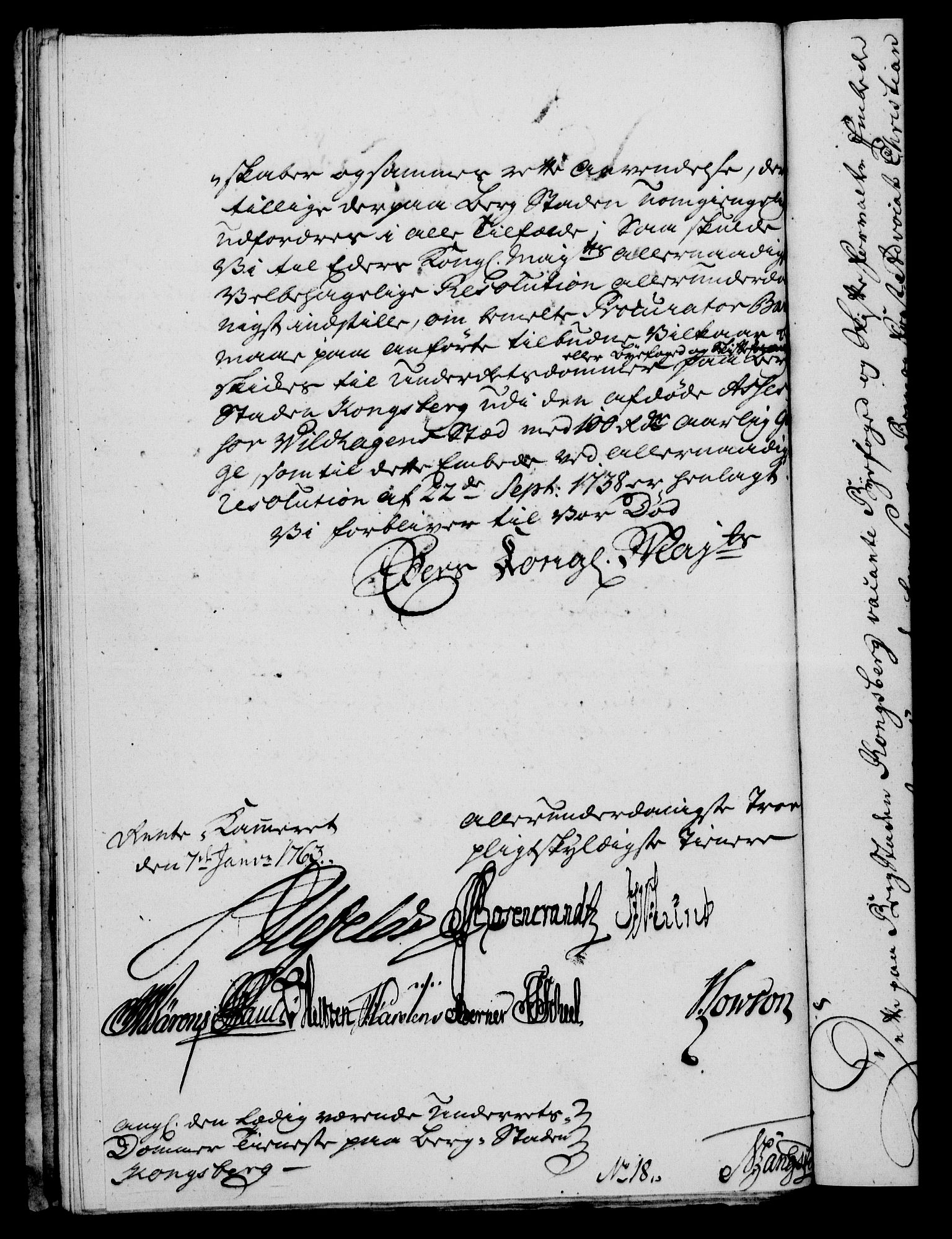 Rentekammeret, Kammerkanselliet, RA/EA-3111/G/Gf/Gfa/L0045: Norsk relasjons- og resolusjonsprotokoll (merket RK 52.45), 1763, p. 45