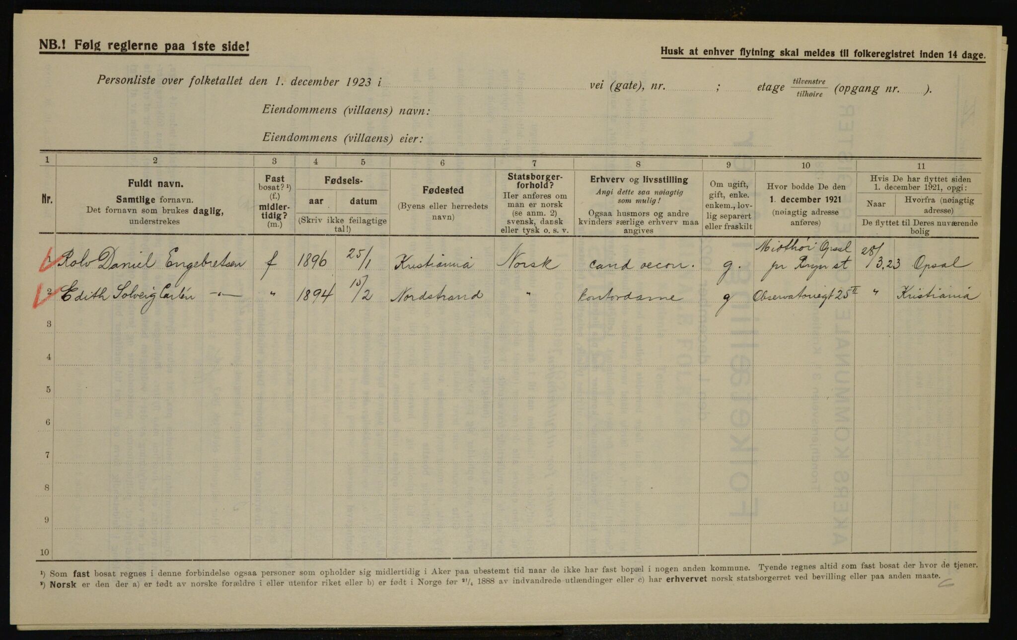 , Municipal Census 1923 for Aker, 1923, p. 46075