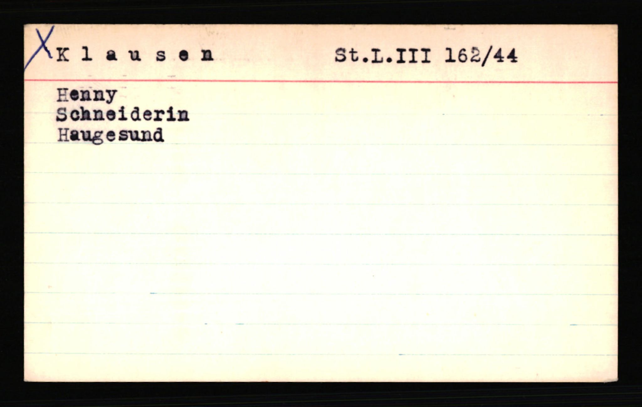 SS- und Polizeigericht Nord (IX), AV/RA-RAFA-3182/0001/C/Ca/L0004: kartotekkort for personer alfabetisk på etternavn: John-L, 1940-1945, p. 229