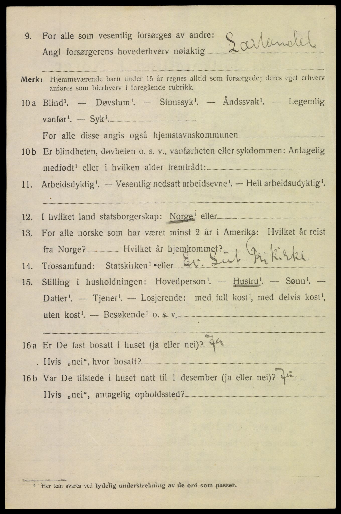 SAK, 1920 census for Arendal, 1920, p. 28123