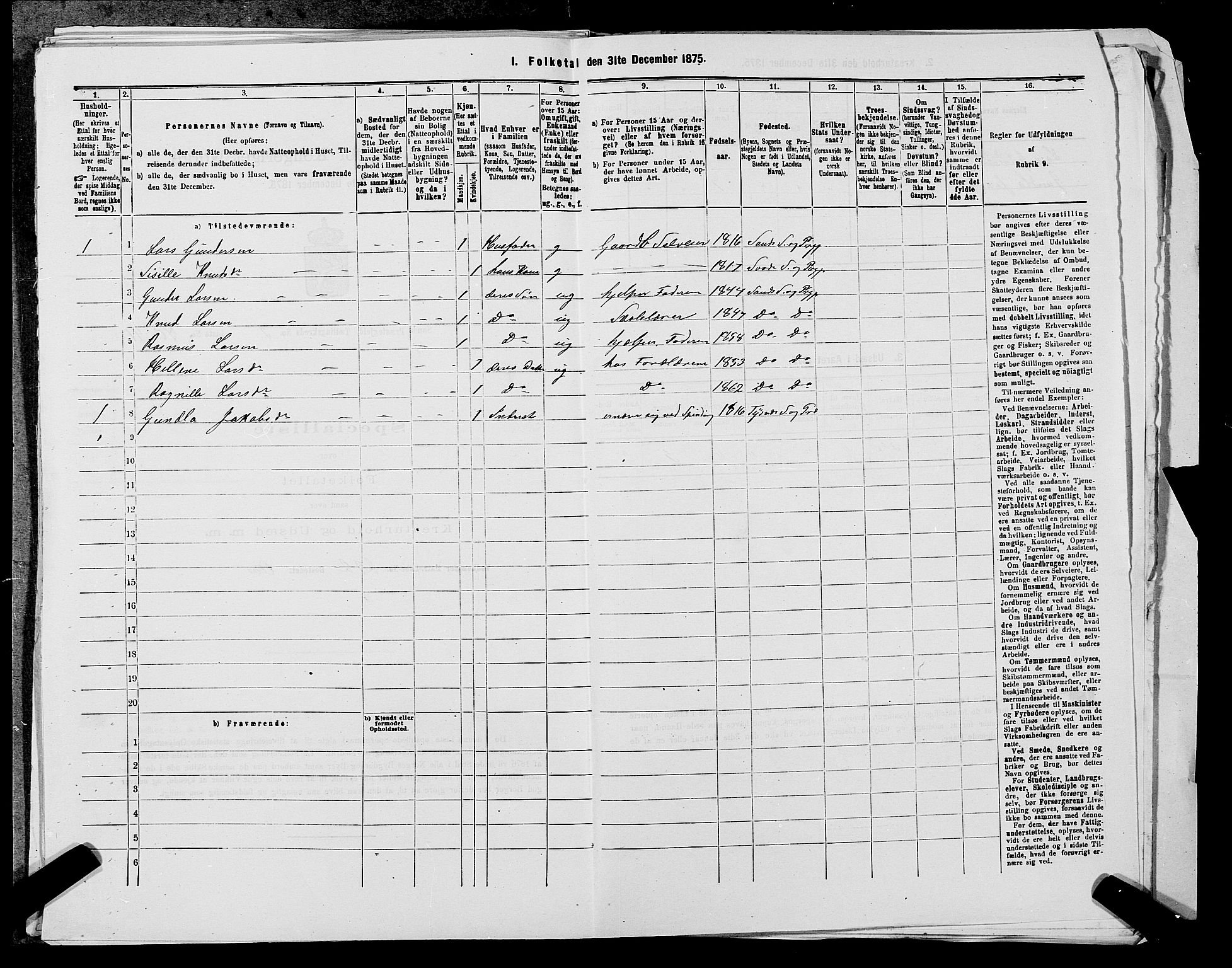 SAST, 1875 census for 1136P Sand, 1875, p. 740