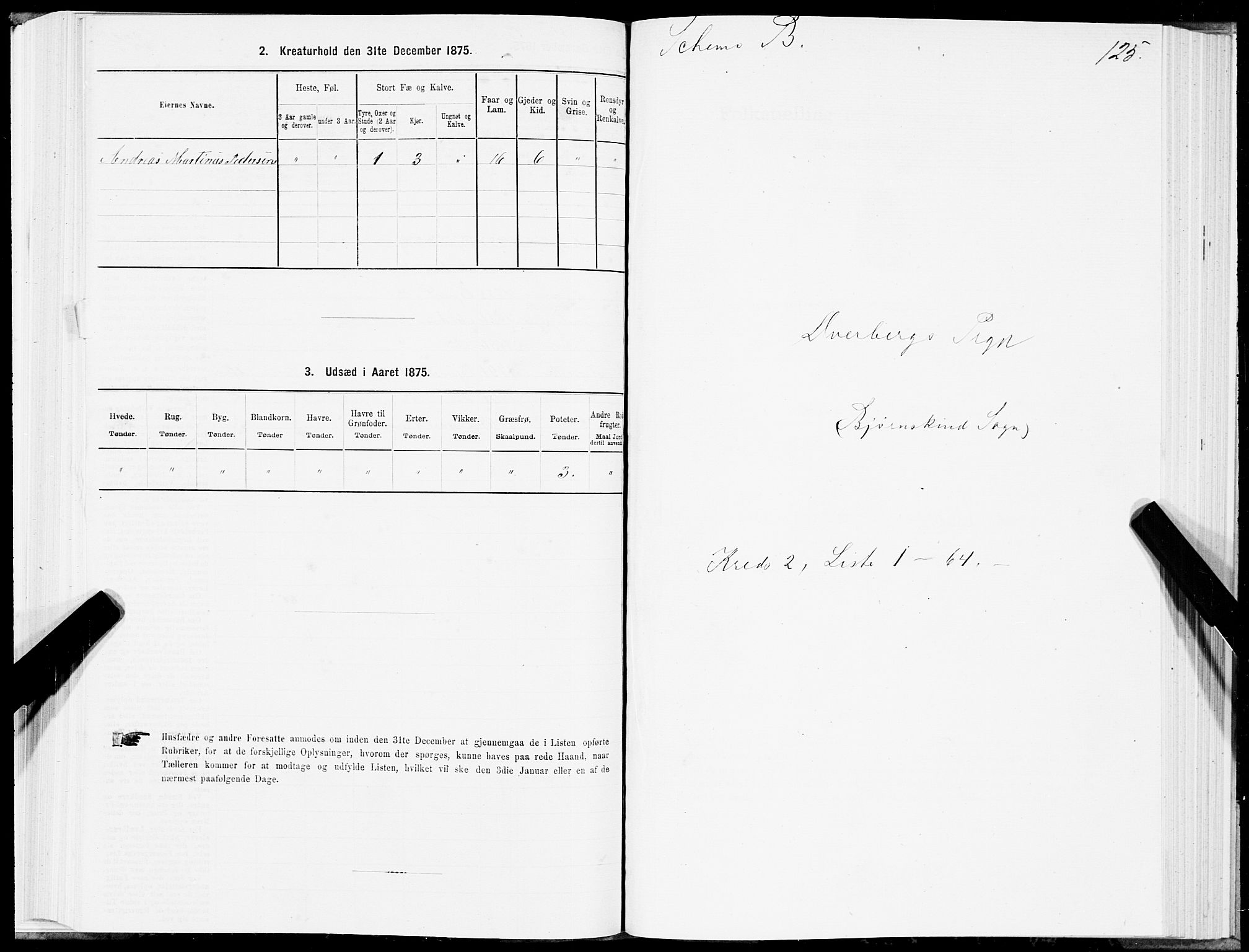 SAT, 1875 census for 1872P Dverberg, 1875, p. 1125