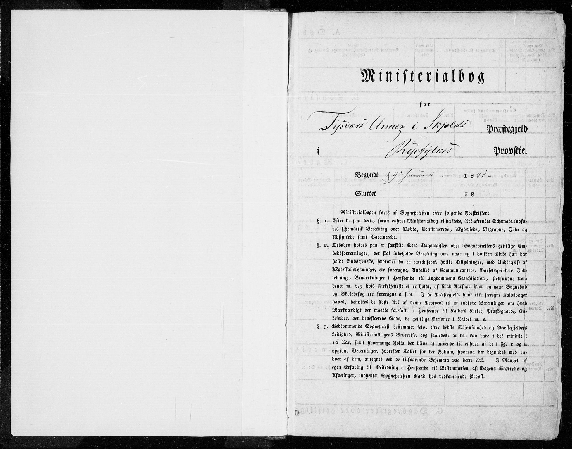 Tysvær sokneprestkontor, SAST/A -101864/H/Ha/Haa/L0001: Parish register (official) no. A 1.1, 1831-1856