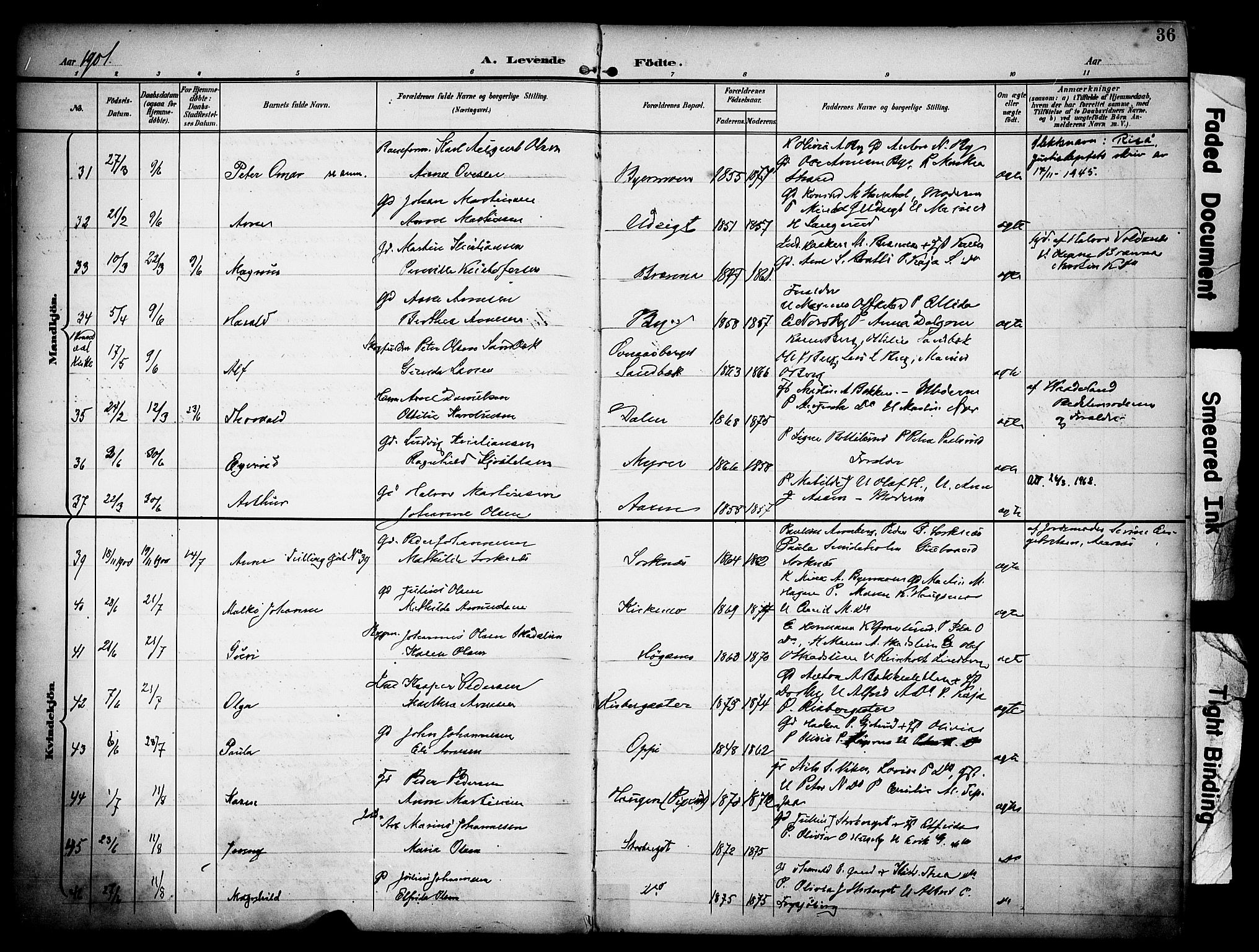 Grue prestekontor, AV/SAH-PREST-036/H/Ha/Haa/L0013: Parish register (official) no. 13, 1898-1910, p. 36