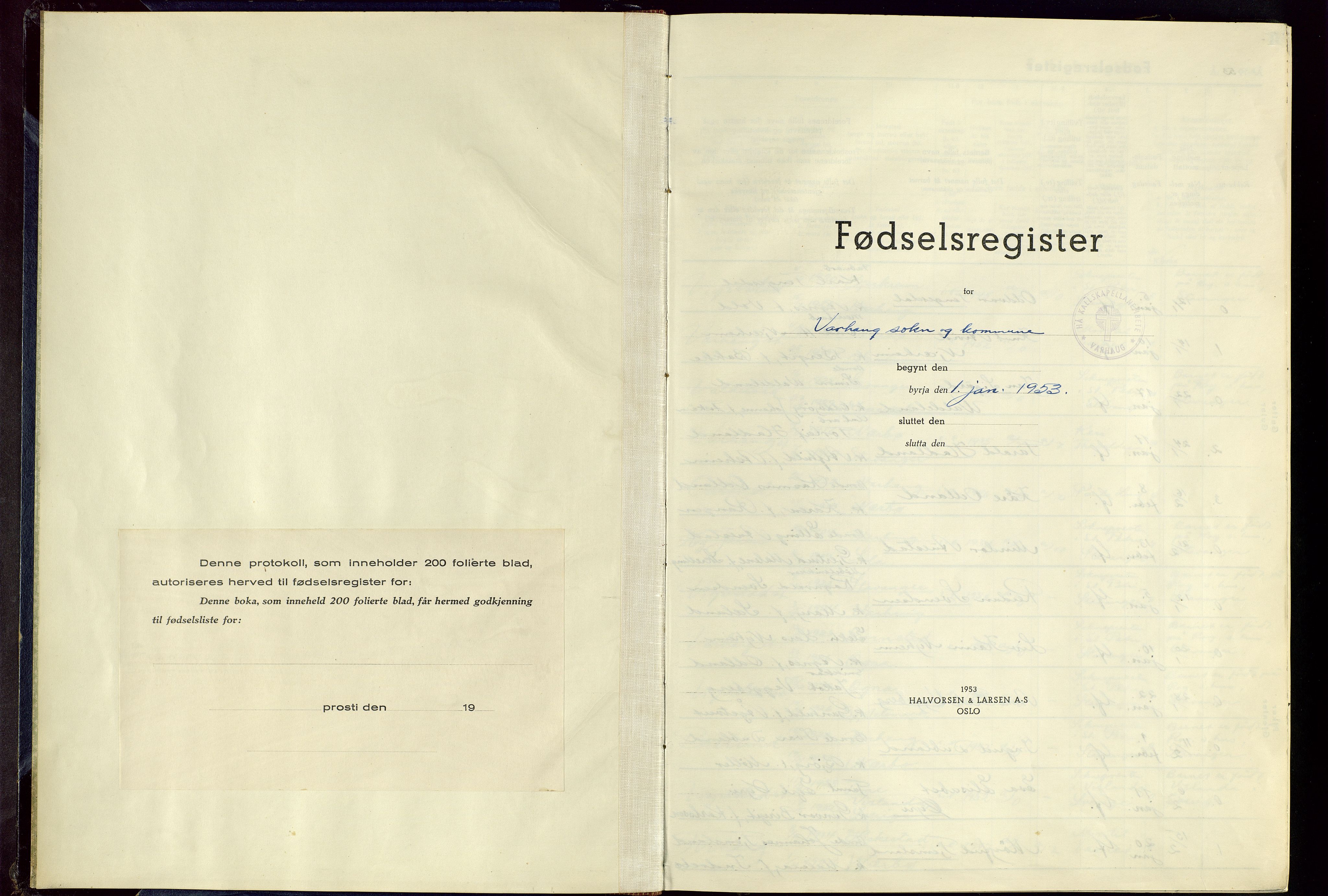 Hå sokneprestkontor, SAST/A-101801/001/704BA/L0003: Birth register no. 3, 1953-1975