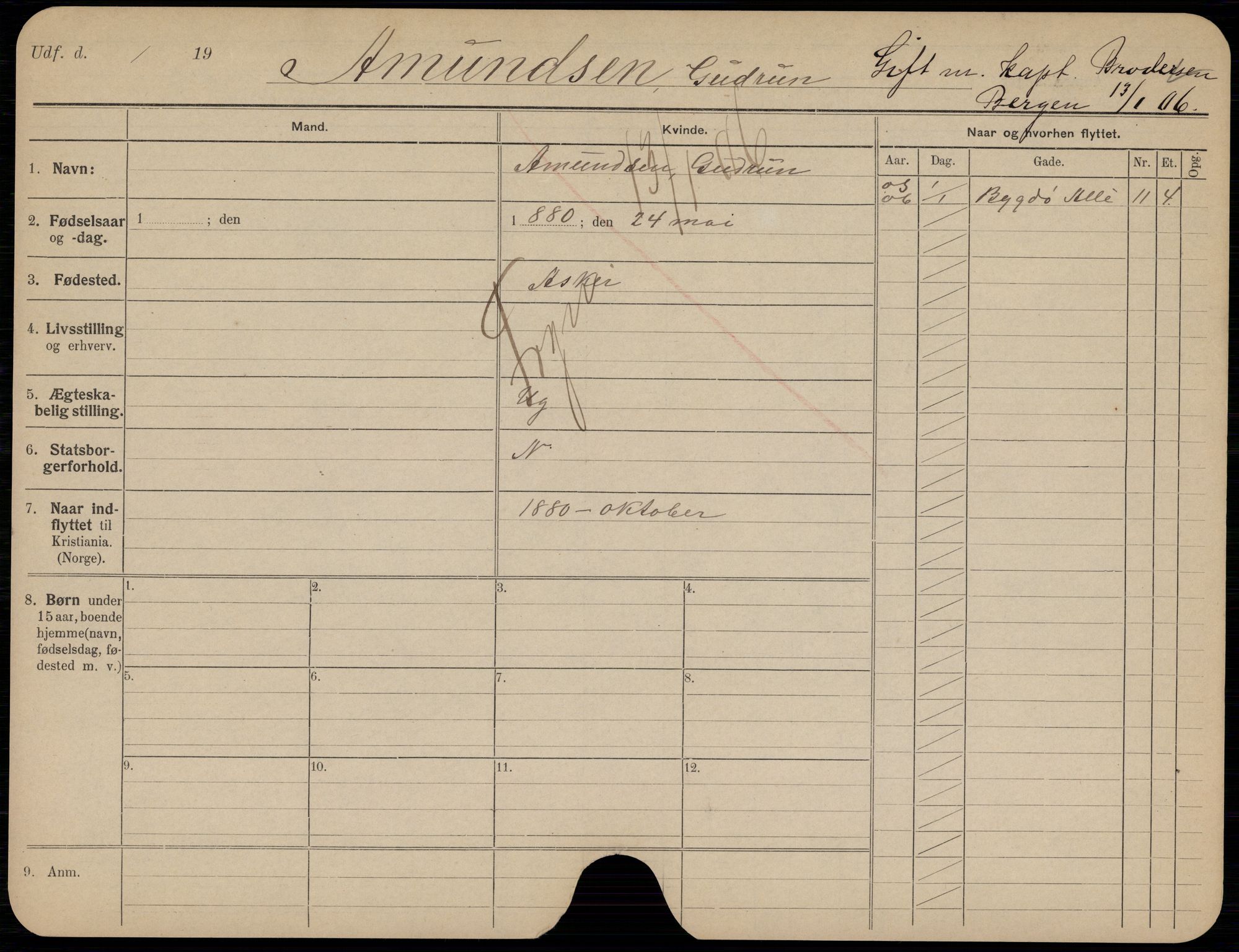 Oslo folkeregister, Registerkort, AV/SAO-A-11715/K/Kb/L0001: A - J, 1906