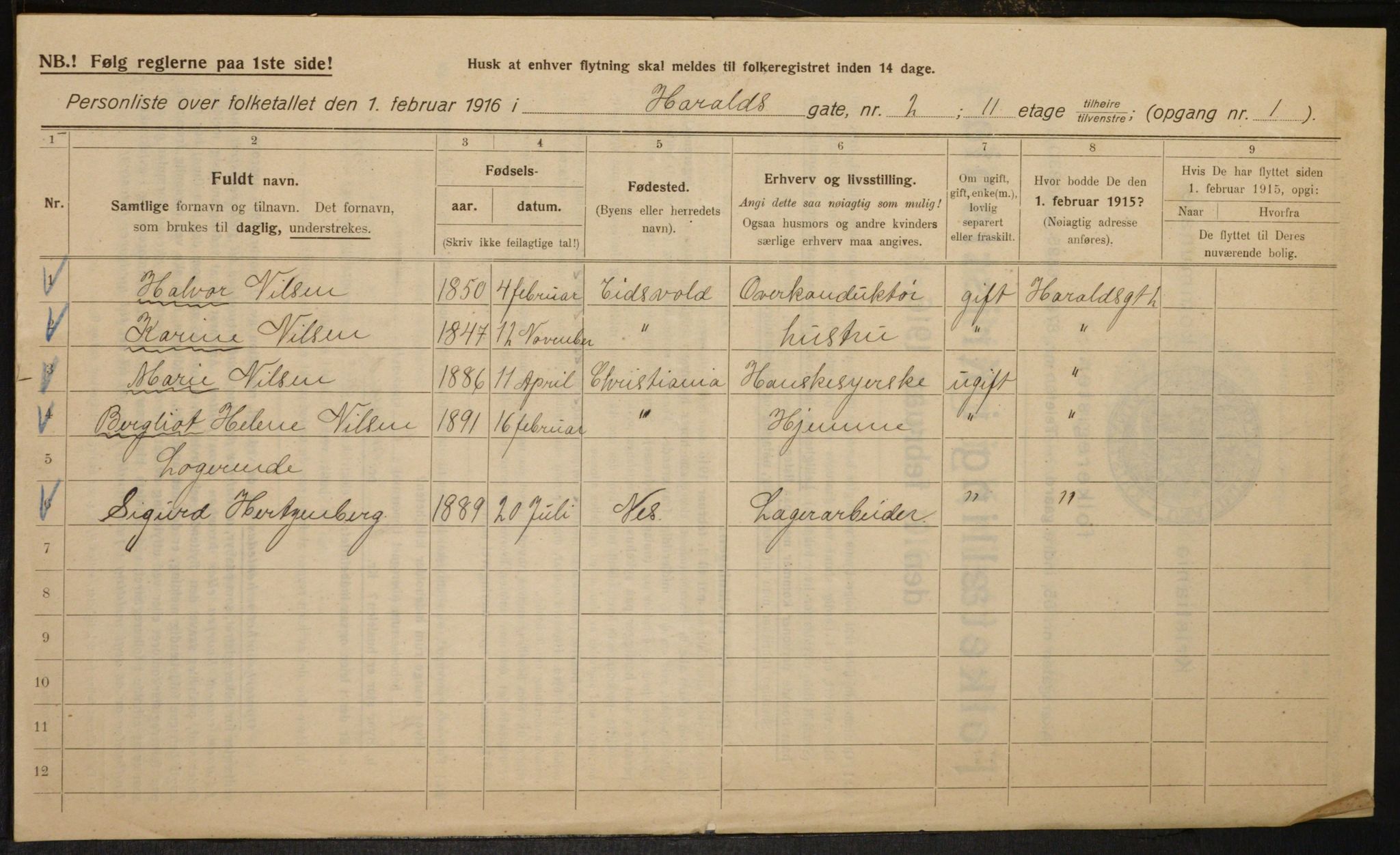 OBA, Municipal Census 1916 for Kristiania, 1916, p. 35639