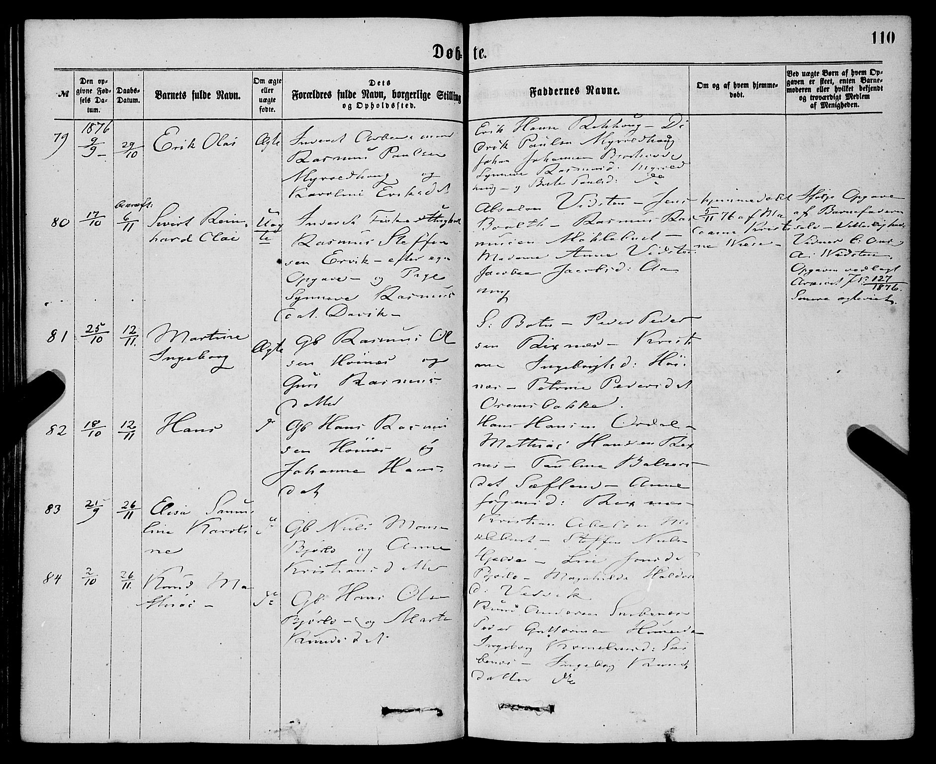 Eid sokneprestembete, AV/SAB-A-82301/H/Haa/Haaa/L0010: Parish register (official) no. A 10, 1867-1878, p. 110