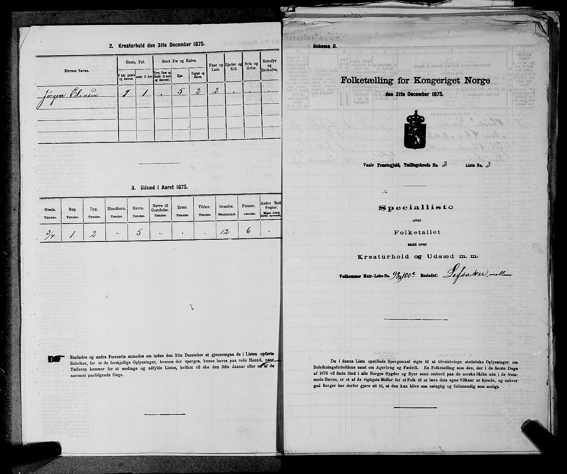 SAKO, 1875 census for 0716P Våle, 1875, p. 363