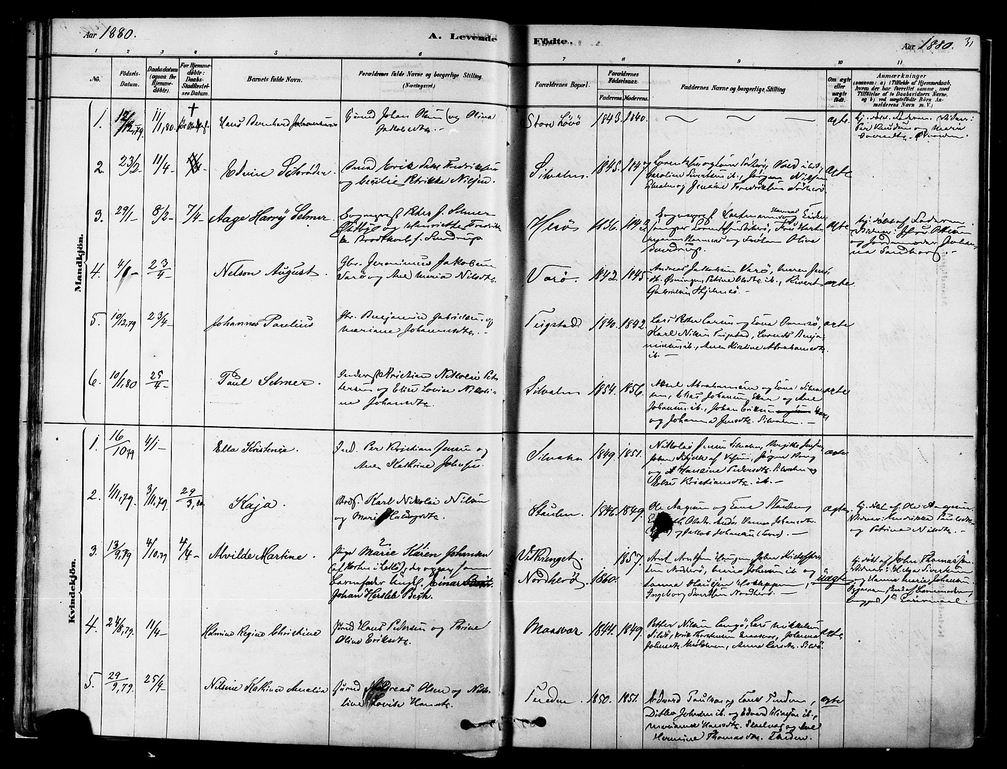 Ministerialprotokoller, klokkerbøker og fødselsregistre - Nordland, SAT/A-1459/834/L0507: Parish register (official) no. 834A05, 1878-1892, p. 31