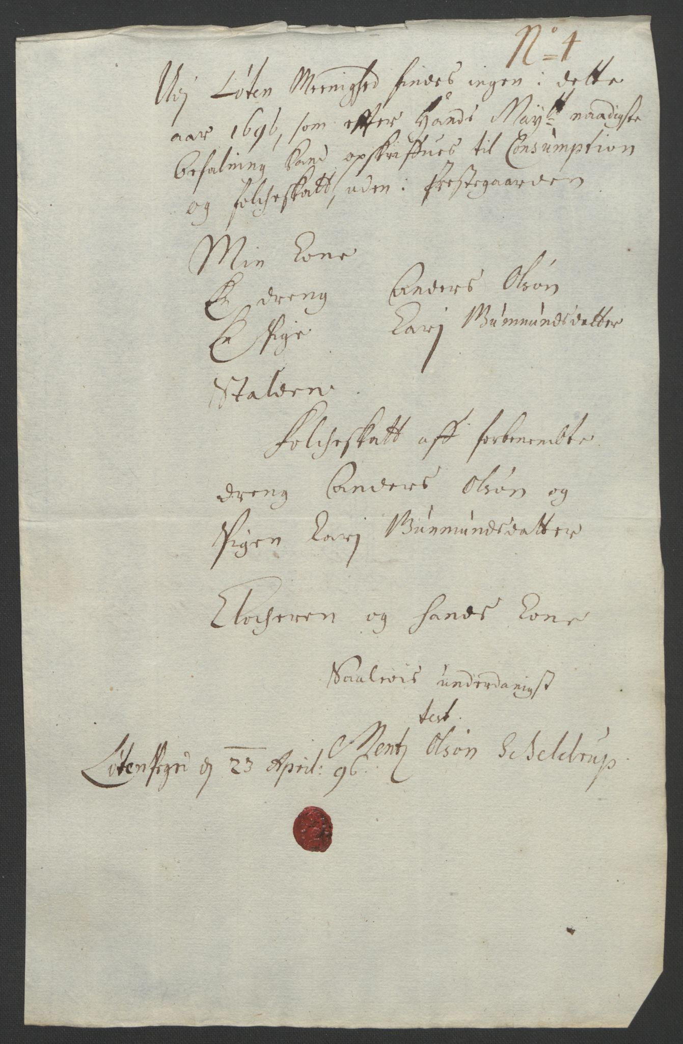 Rentekammeret inntil 1814, Reviderte regnskaper, Fogderegnskap, AV/RA-EA-4092/R16/L1036: Fogderegnskap Hedmark, 1695-1696, p. 375