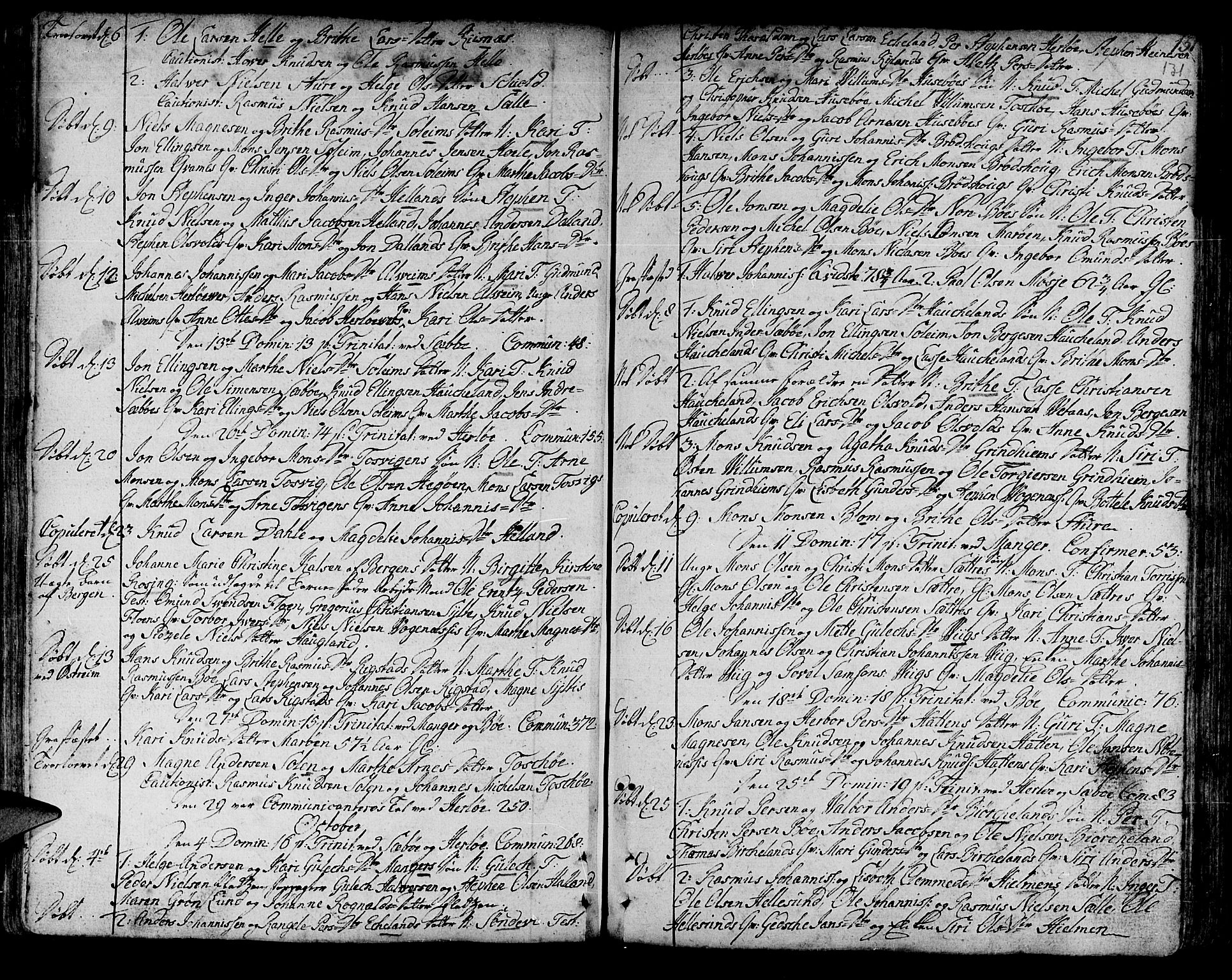 Manger sokneprestembete, AV/SAB-A-76801/H/Haa: Parish register (official) no. A 1, 1759-1791, p. 131