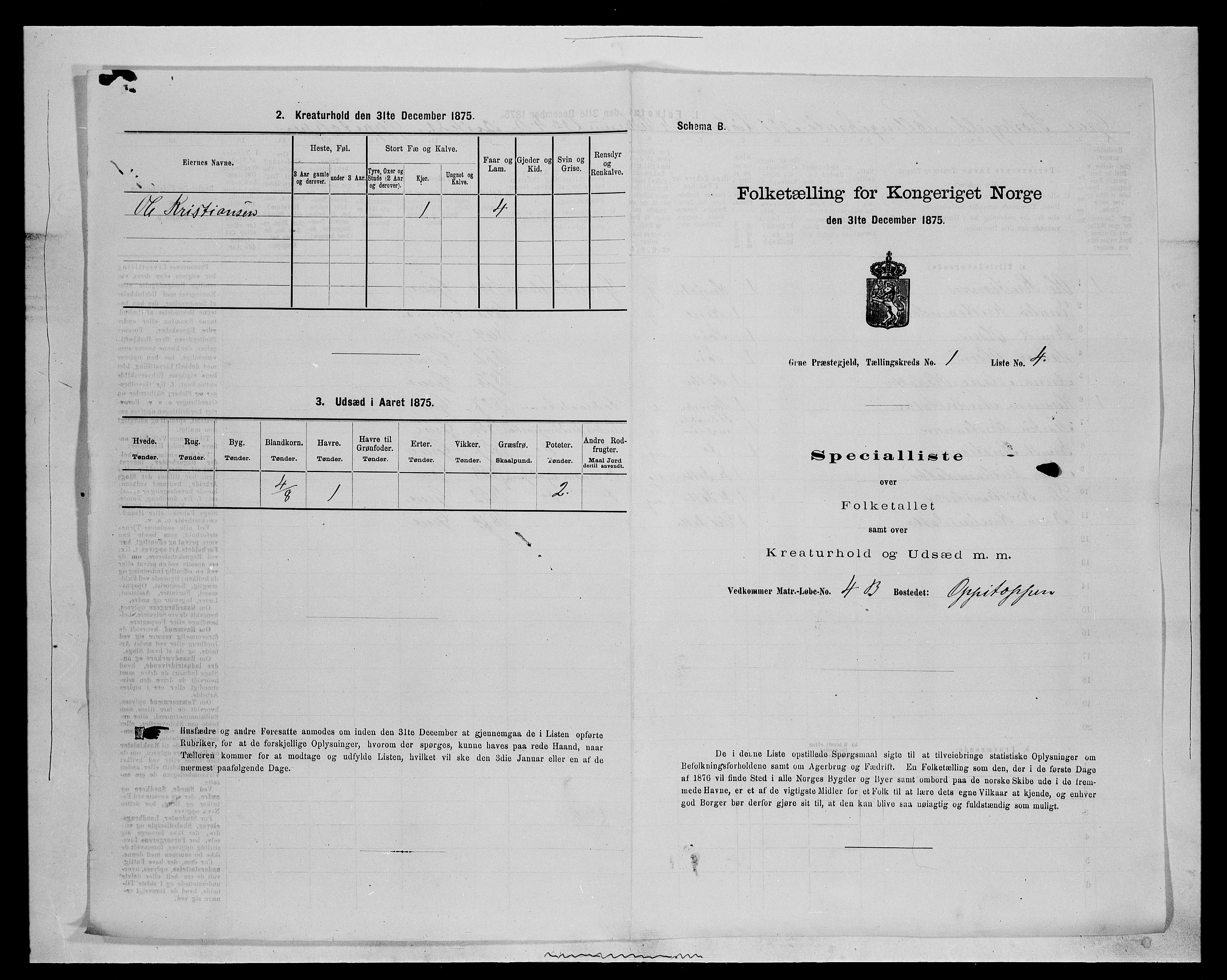 SAH, 1875 census for 0423P Grue, 1875, p. 159