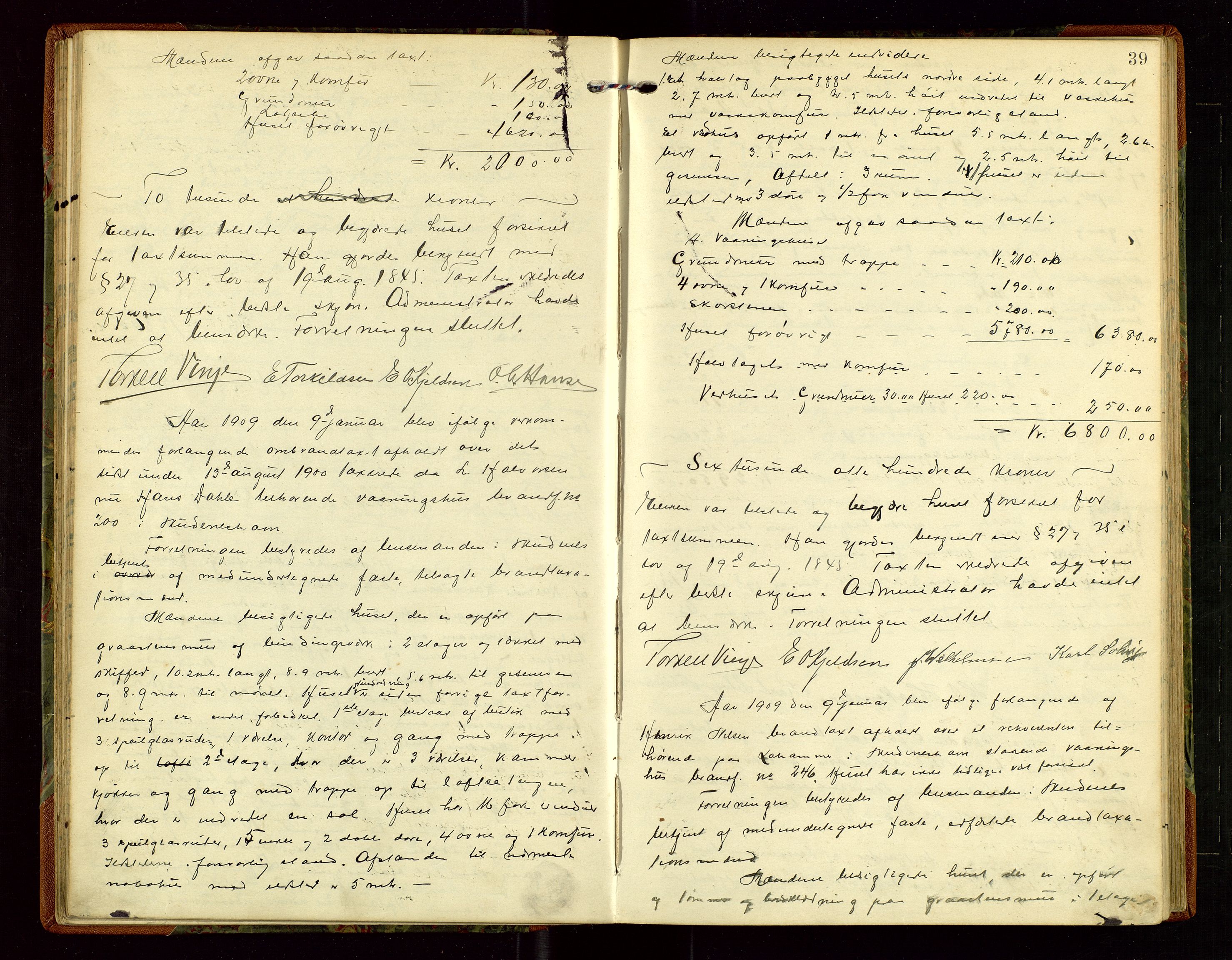 Skudenes lensmannskontor, AV/SAST-A-100444/Goa/L0004: Branntakstprotokoll, 1903-1917, p. 38b-39a