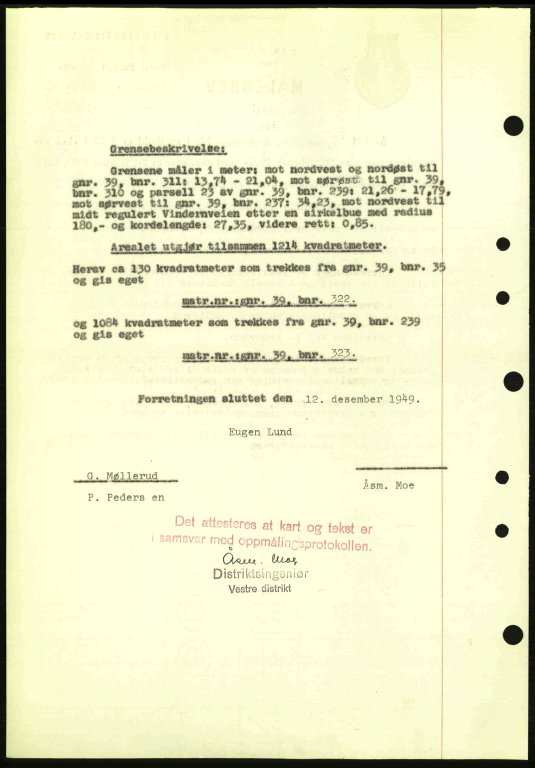 Oslo byskriverembete, AV/SAO-A-10227/G/Gb/Gbd/Gbda/L0017: Mortgage book no. A215, 1949-1950, Diary no: : 15069/1949