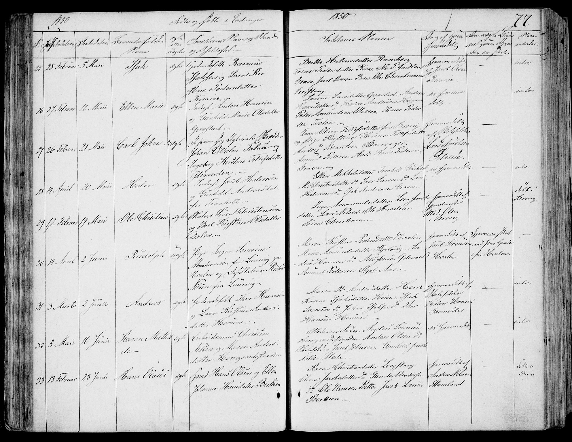 Eidanger kirkebøker, AV/SAKO-A-261/F/Fa/L0008: Parish register (official) no. 8, 1831-1858, p. 77