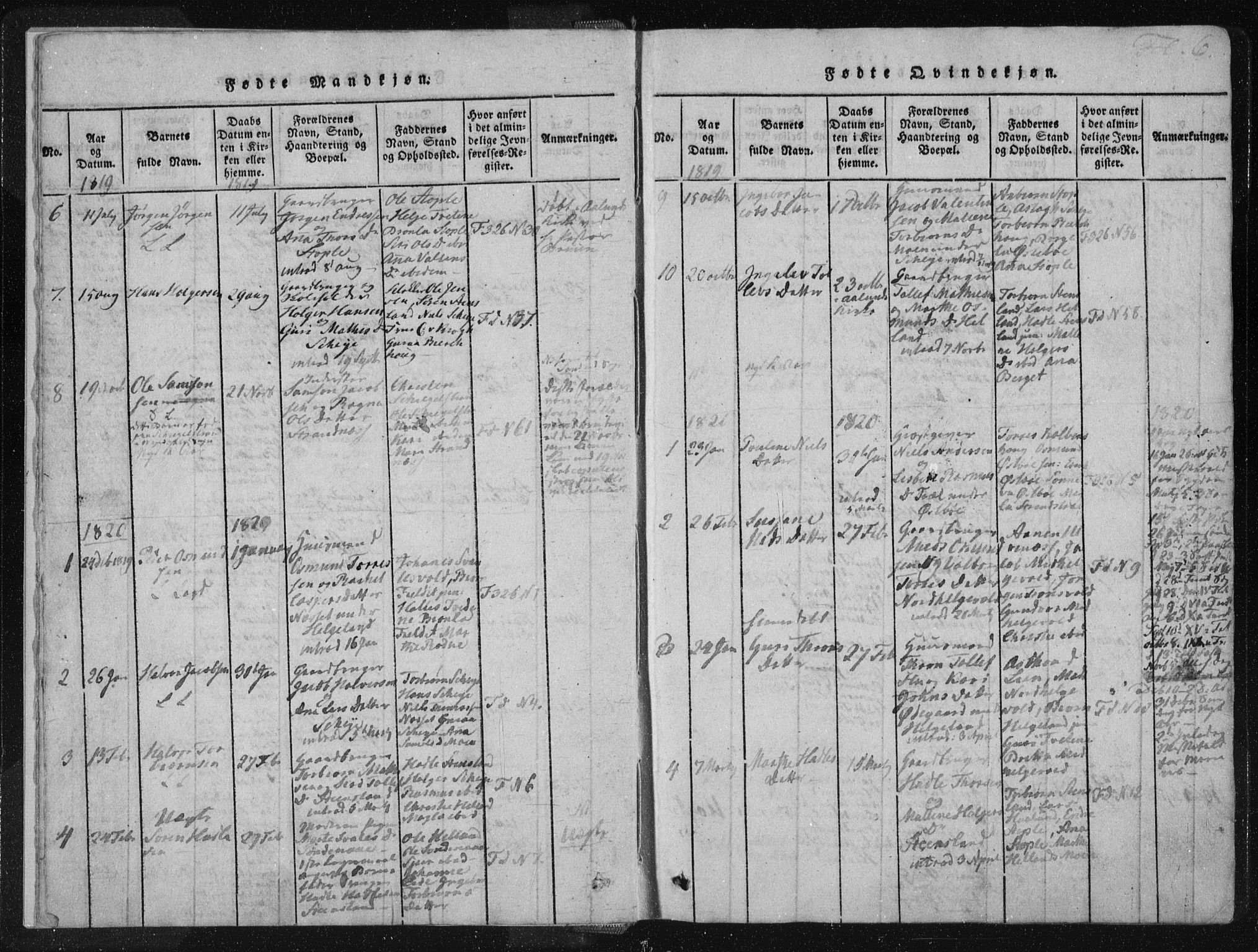 Vikedal sokneprestkontor, SAST/A-101840/01/IV: Parish register (official) no. A 4, 1816-1850, p. 6