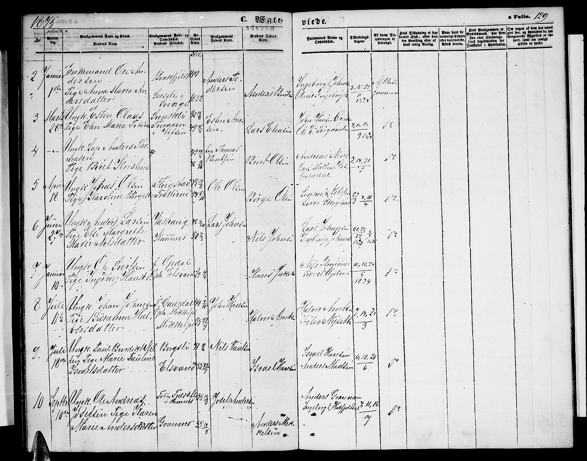 Ministerialprotokoller, klokkerbøker og fødselsregistre - Nordland, AV/SAT-A-1459/823/L0329: Parish register (copy) no. 823C01, 1865-1878, p. 129