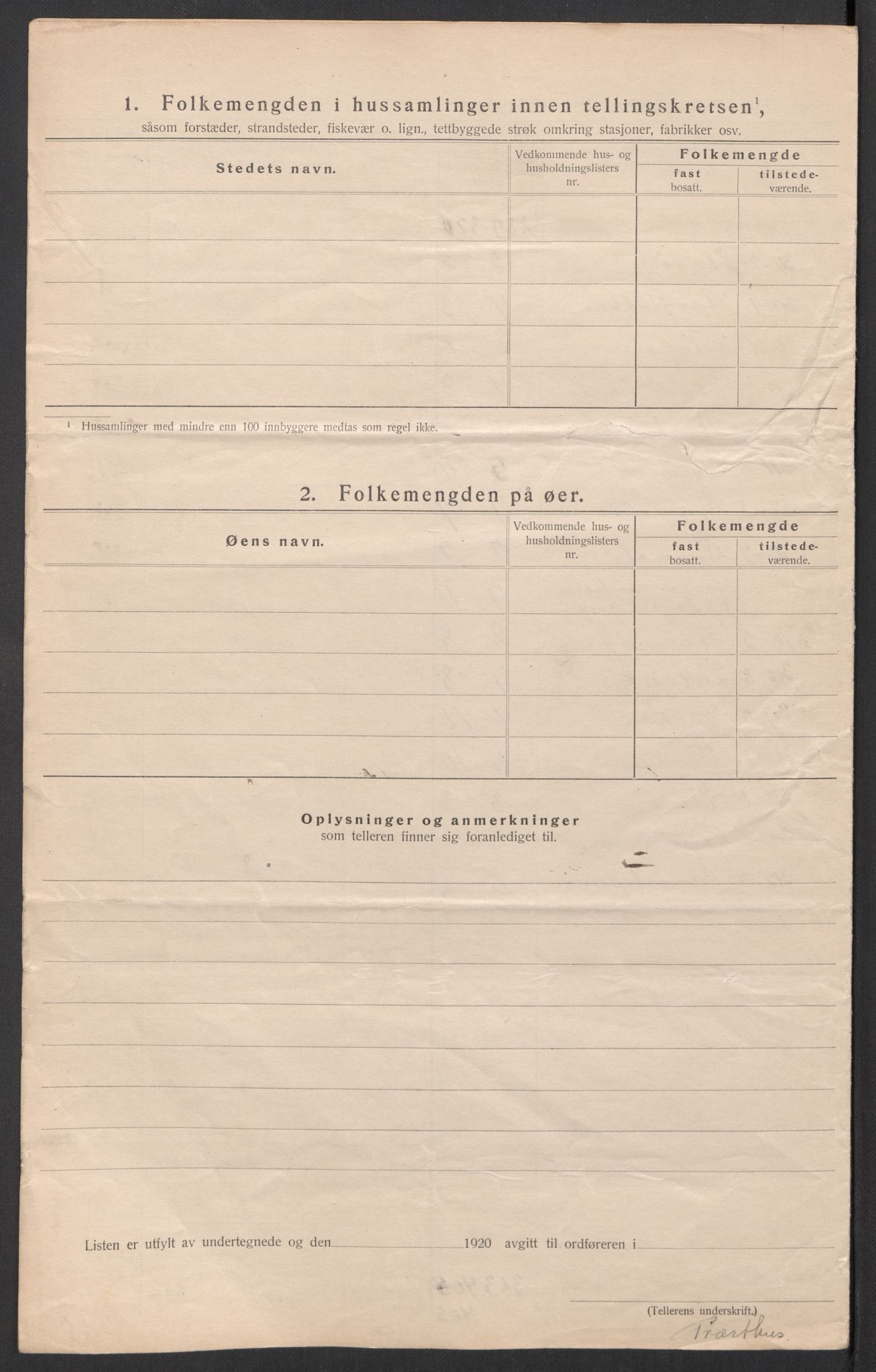 SAT, 1920 census for Oppdal, 1920, p. 8
