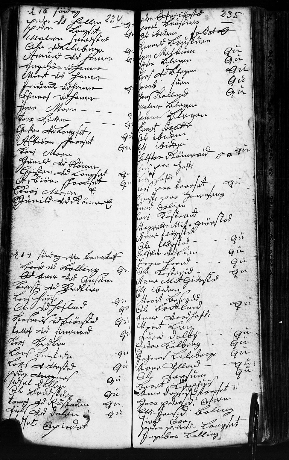 Fåberg prestekontor, AV/SAH-PREST-086/H/Ha/Hab/L0002: Parish register (copy) no. 2, 1741-1756, p. 234-235