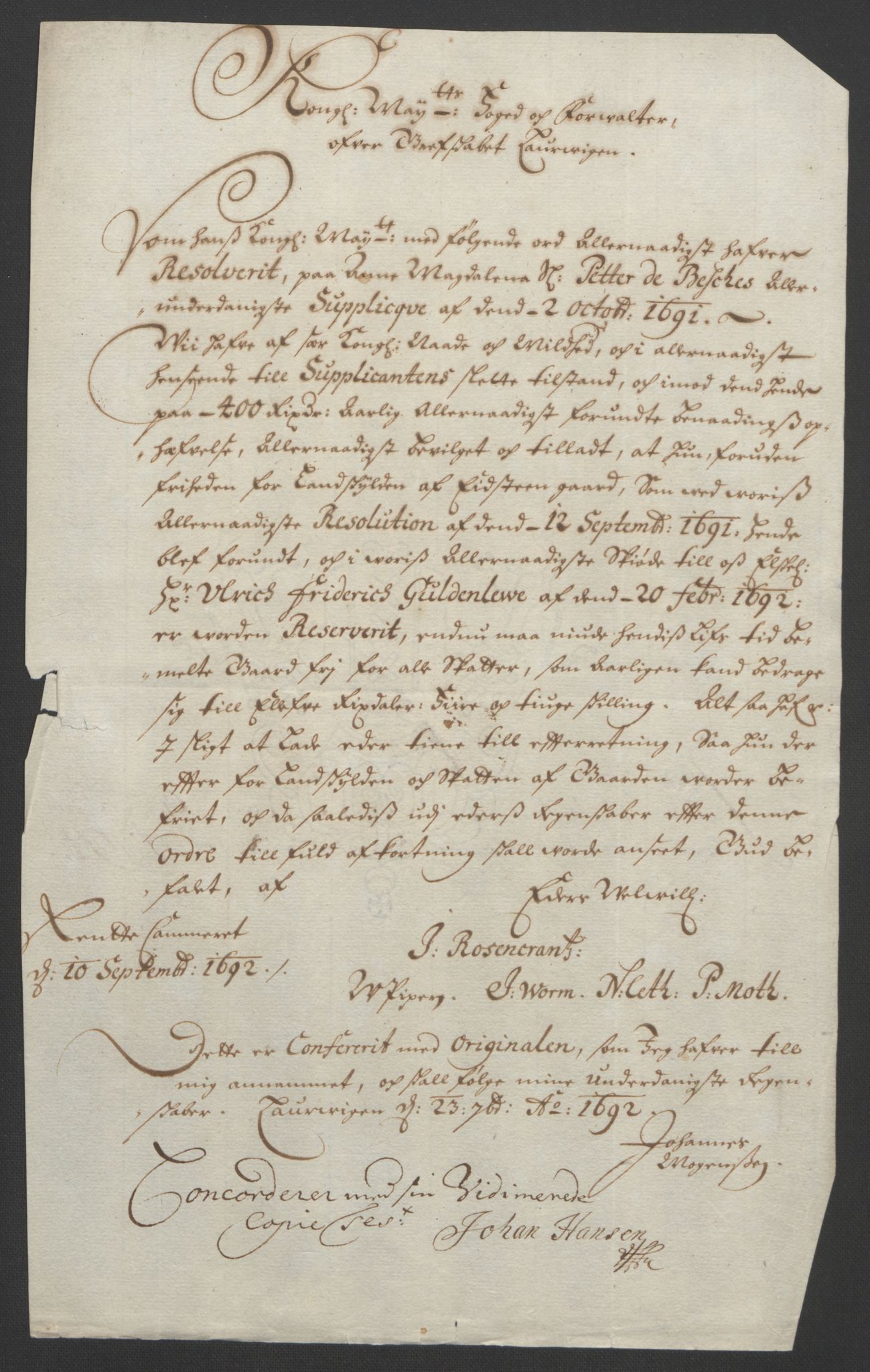 Rentekammeret inntil 1814, Reviderte regnskaper, Fogderegnskap, AV/RA-EA-4092/R33/L1974: Fogderegnskap Larvik grevskap, 1693-1695, p. 185