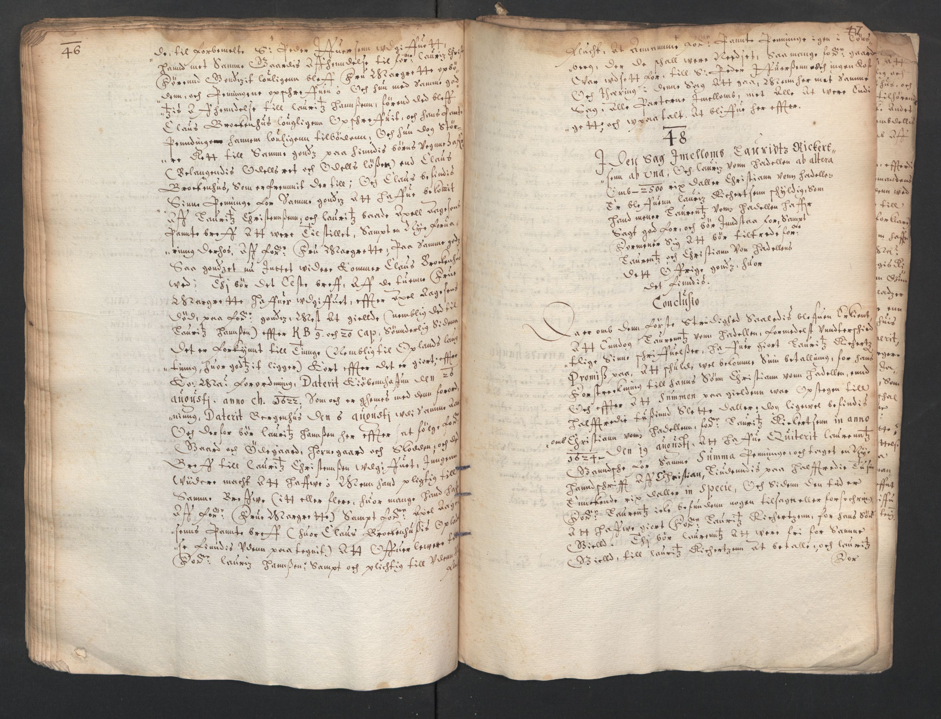 Herredagen 1539-1664  (Kongens Retterting), RA/EA-2882/A/L0015: Avsiktsbok, 1625, p. 46-47