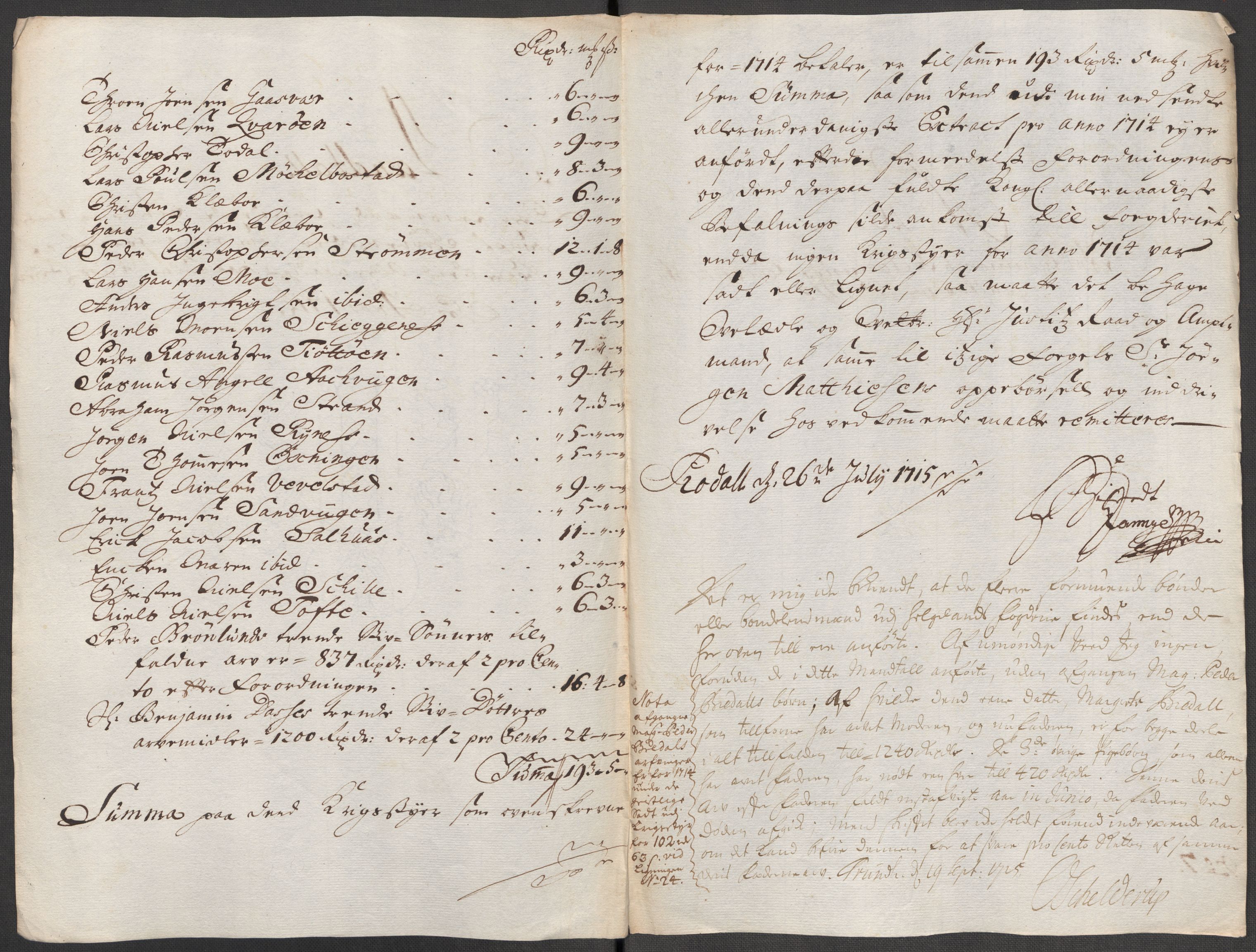Rentekammeret inntil 1814, Reviderte regnskaper, Fogderegnskap, RA/EA-4092/R65/L4513: Fogderegnskap Helgeland, 1714-1715, p. 168