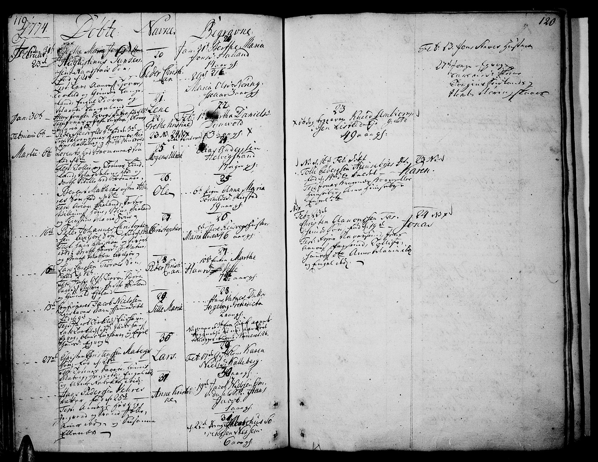 Lista sokneprestkontor, AV/SAK-1111-0027/F/Fa/L0004: Parish register (official) no. A 4, 1768-1794, p. 119-120