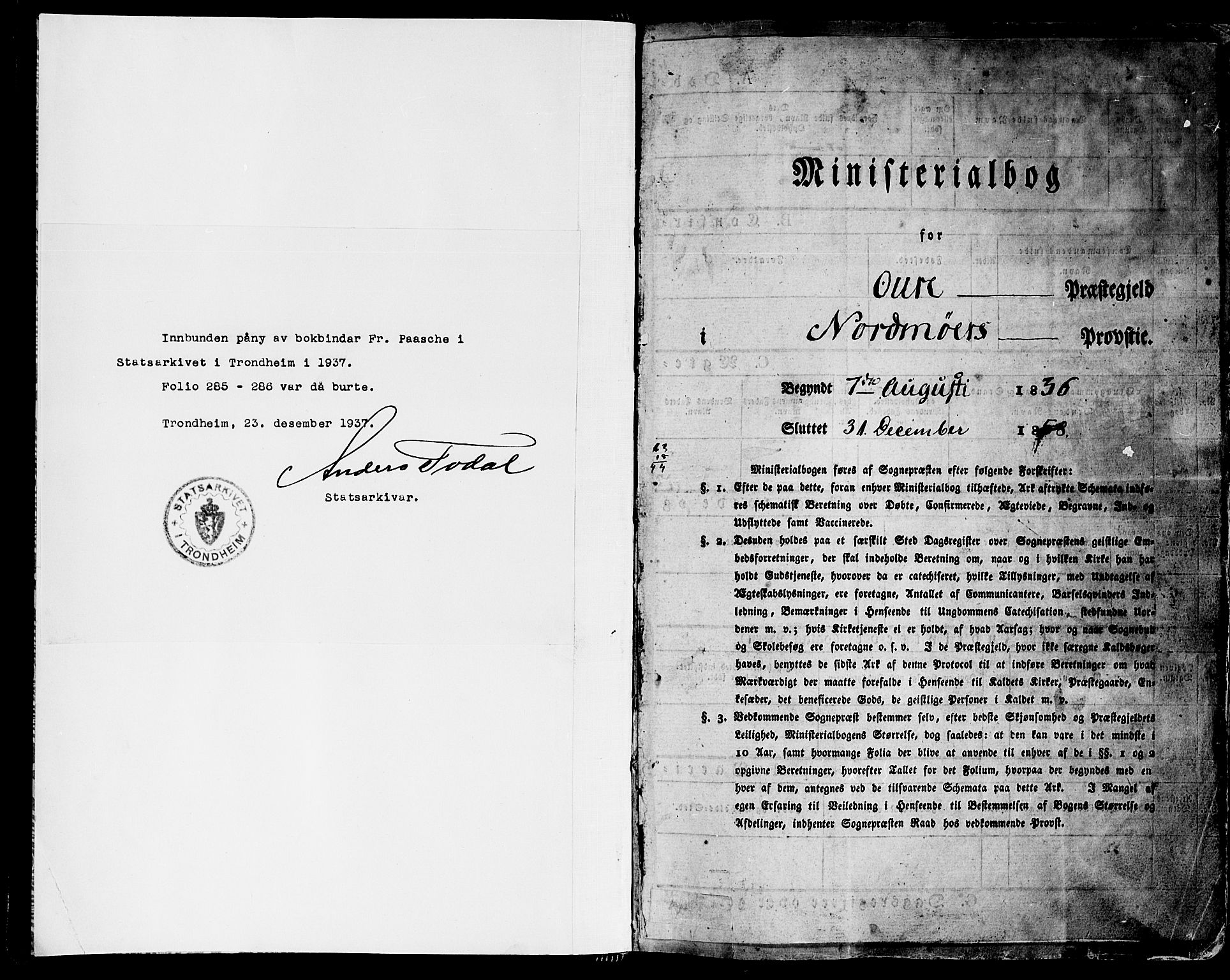 Ministerialprotokoller, klokkerbøker og fødselsregistre - Møre og Romsdal, SAT/A-1454/578/L0904: Parish register (official) no. 578A03, 1836-1858