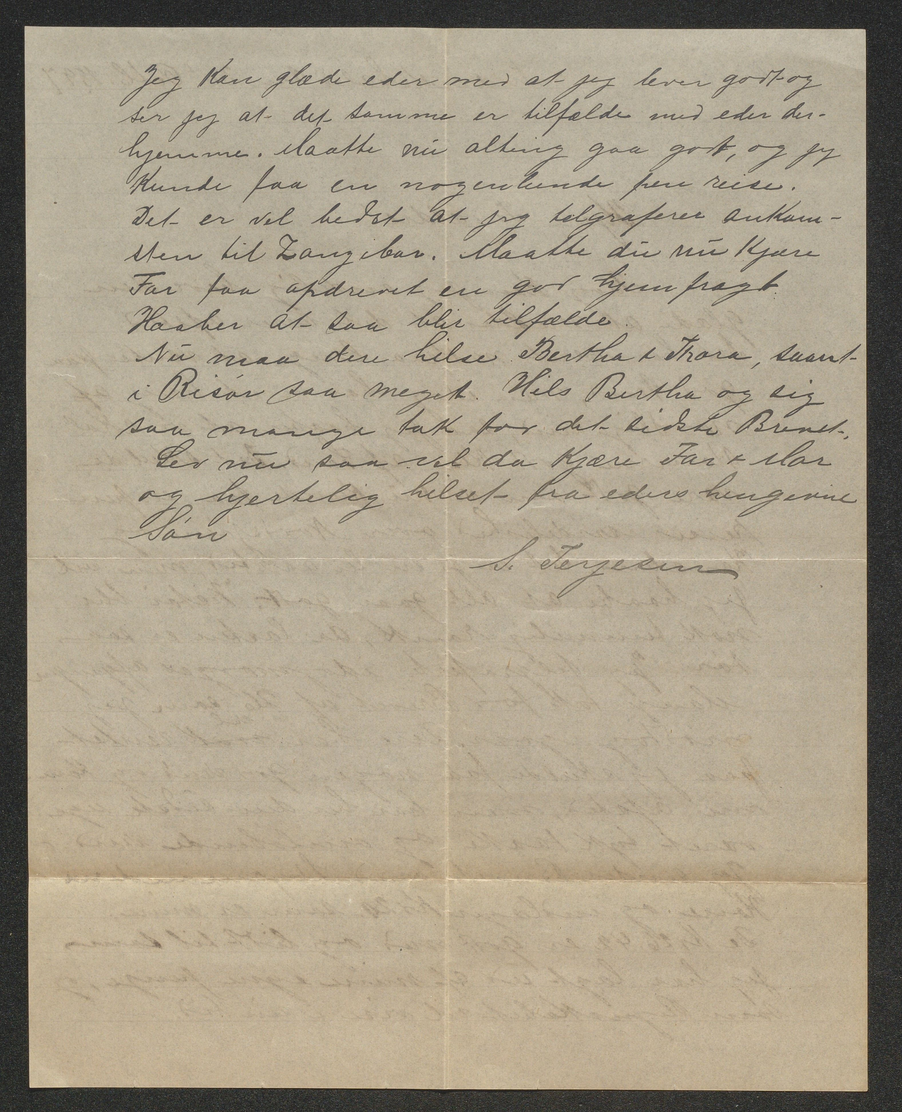 O. Terjesens rederi, AAKS/PA-2525/E/E02/L0001: Privat korrespondanse mellom reder Ole Terjesen og diverse familiemedlemmer, 1890-1916