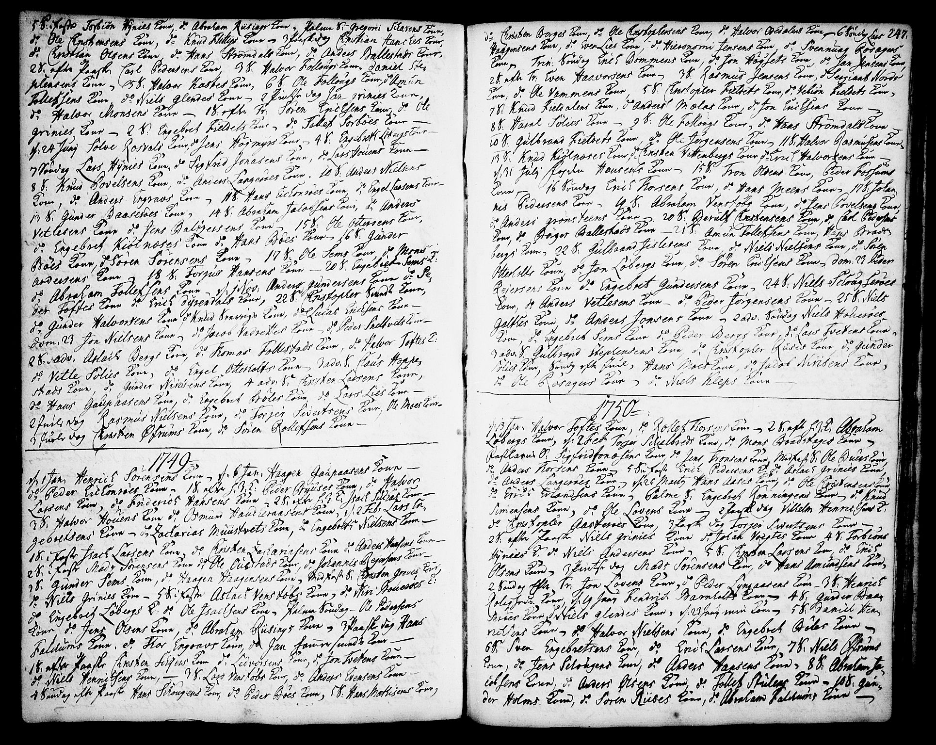 Gjerpen kirkebøker, AV/SAKO-A-265/F/Fa/L0002: Parish register (official) no. I 2, 1747-1795, p. 247