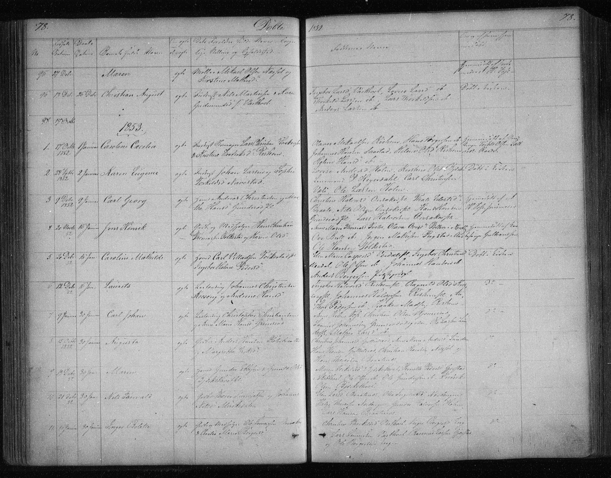 Våler prestekontor Kirkebøker, AV/SAO-A-11083/F/Fa/L0006: Parish register (official) no. I 6, 1840-1861, p. 78