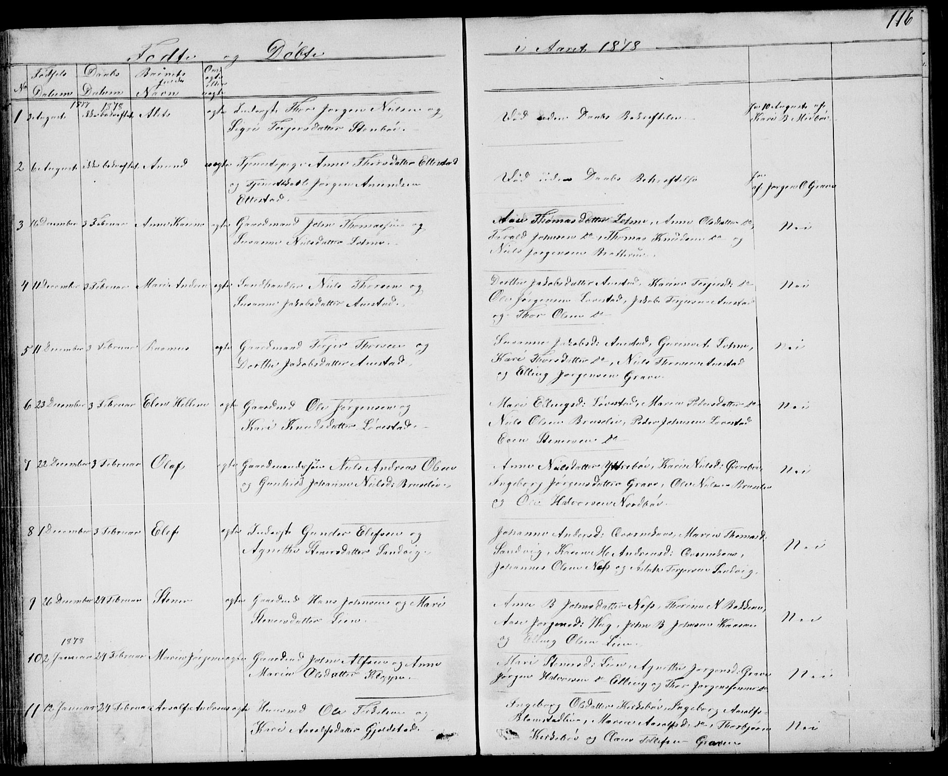Drangedal kirkebøker, SAKO/A-258/G/Gb/L0001: Parish register (copy) no. II 1, 1856-1894, p. 116