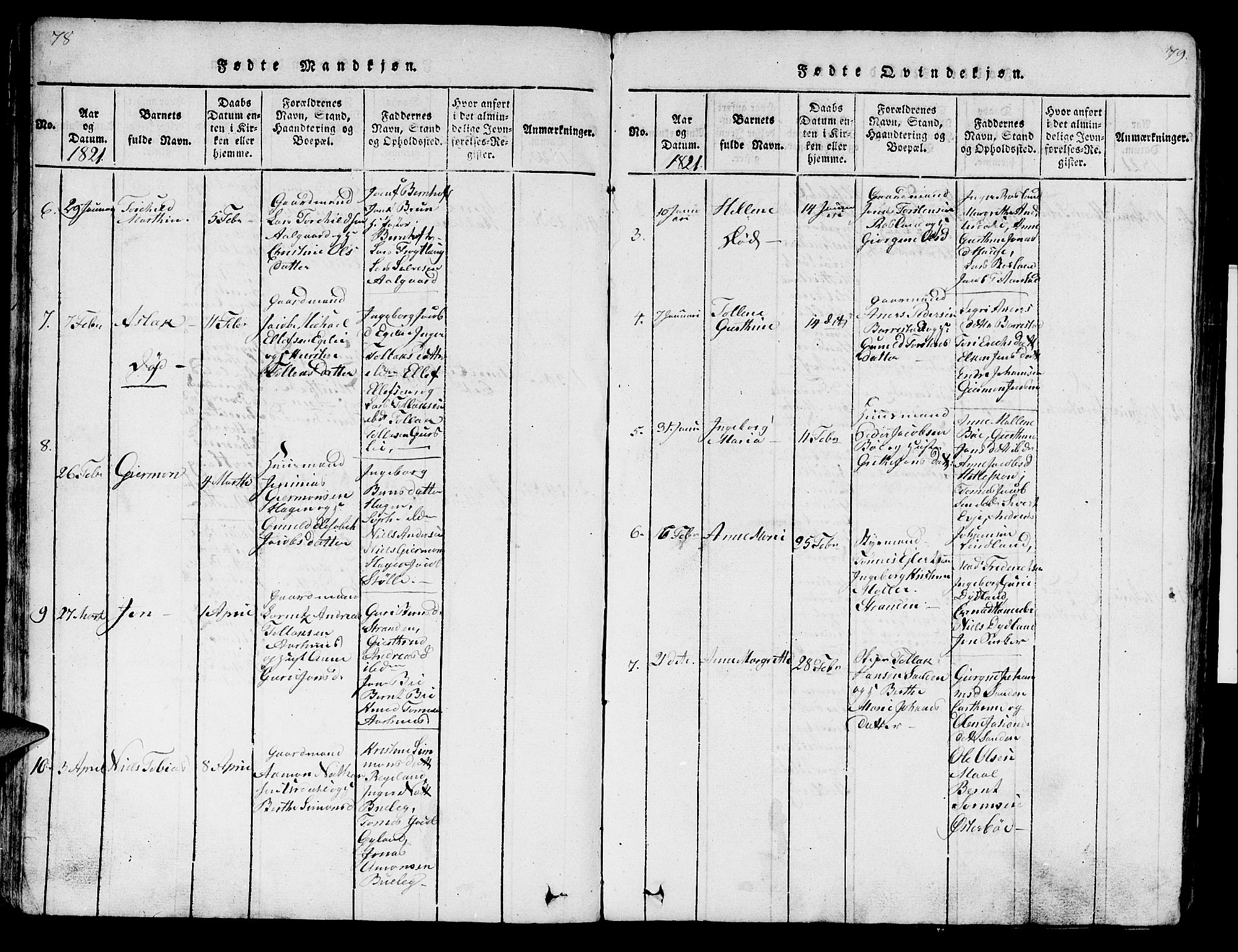 Sokndal sokneprestkontor, SAST/A-101808: Parish register (copy) no. B 1, 1815-1848, p. 78-79