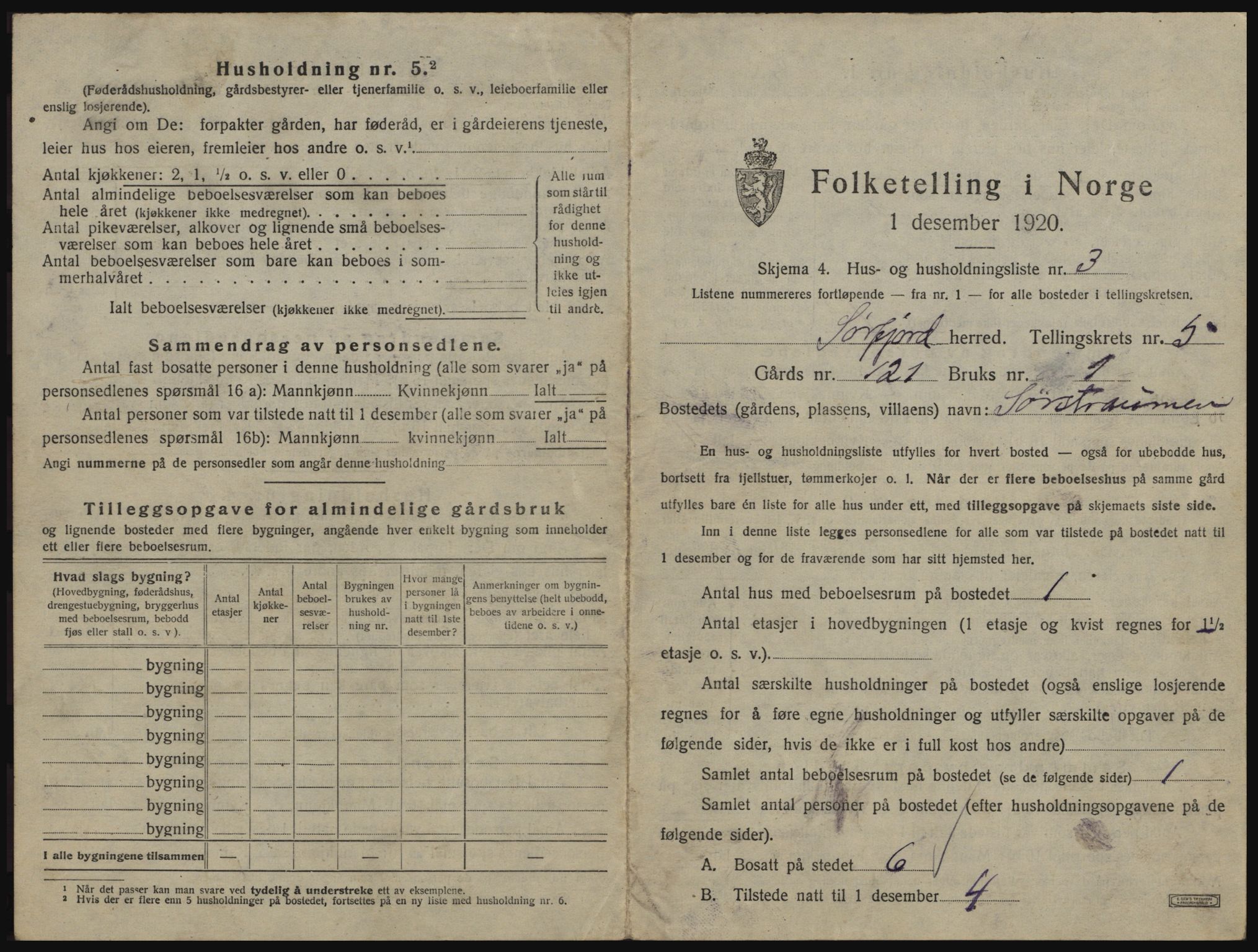 SATØ, 1920 census for Sørfjord, 1920, p. 227