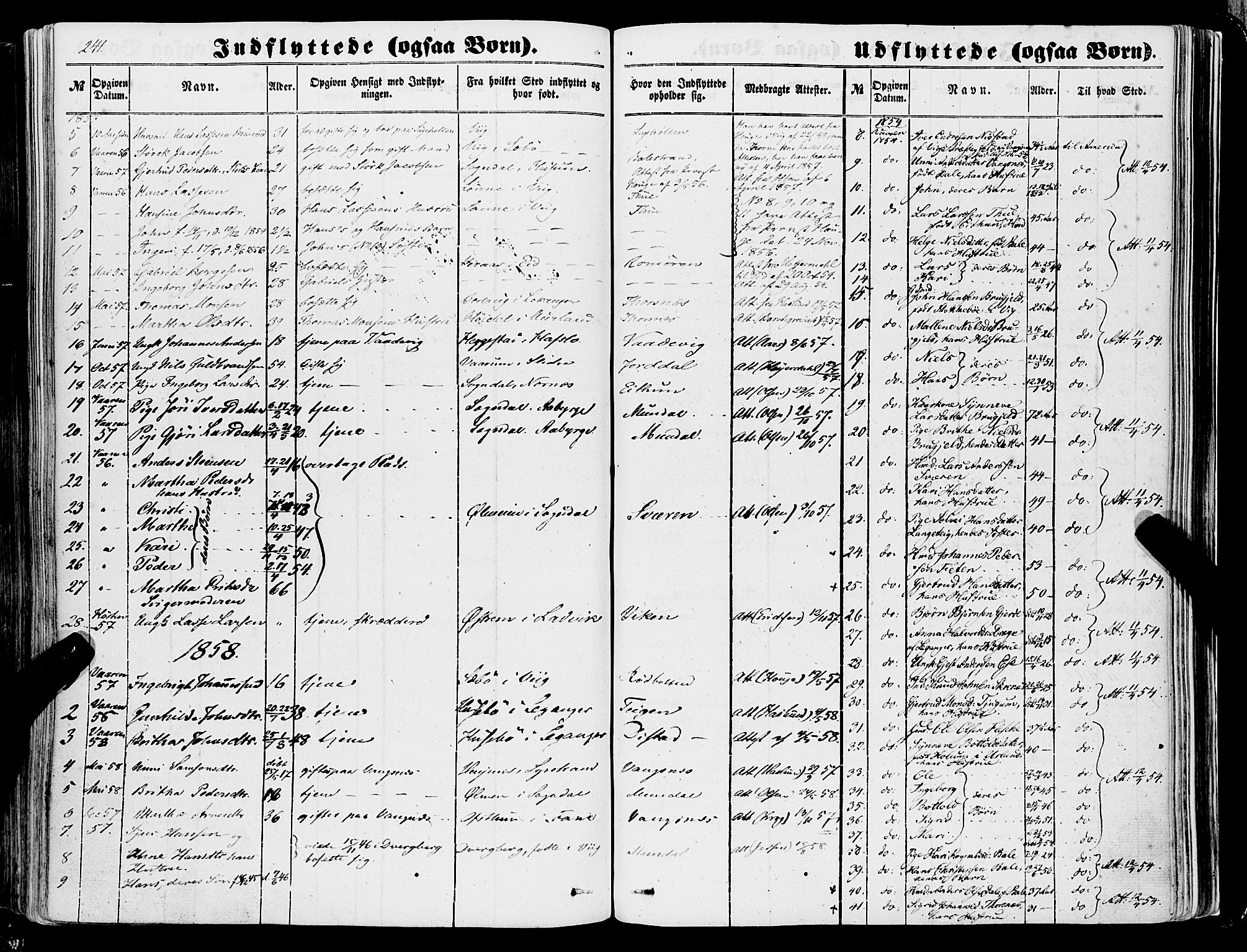Balestrand sokneprestembete, SAB/A-79601/H/Haa/Haaa/L0002: Parish register (official) no. A 2, 1847-1866, p. 241