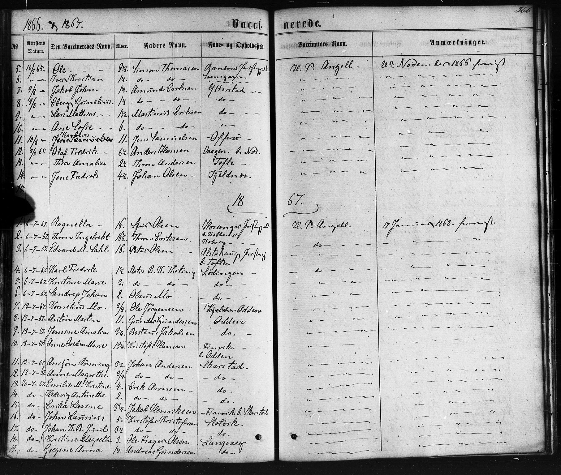 Ministerialprotokoller, klokkerbøker og fødselsregistre - Nordland, AV/SAT-A-1459/872/L1034: Parish register (official) no. 872A09, 1864-1884, p. 366