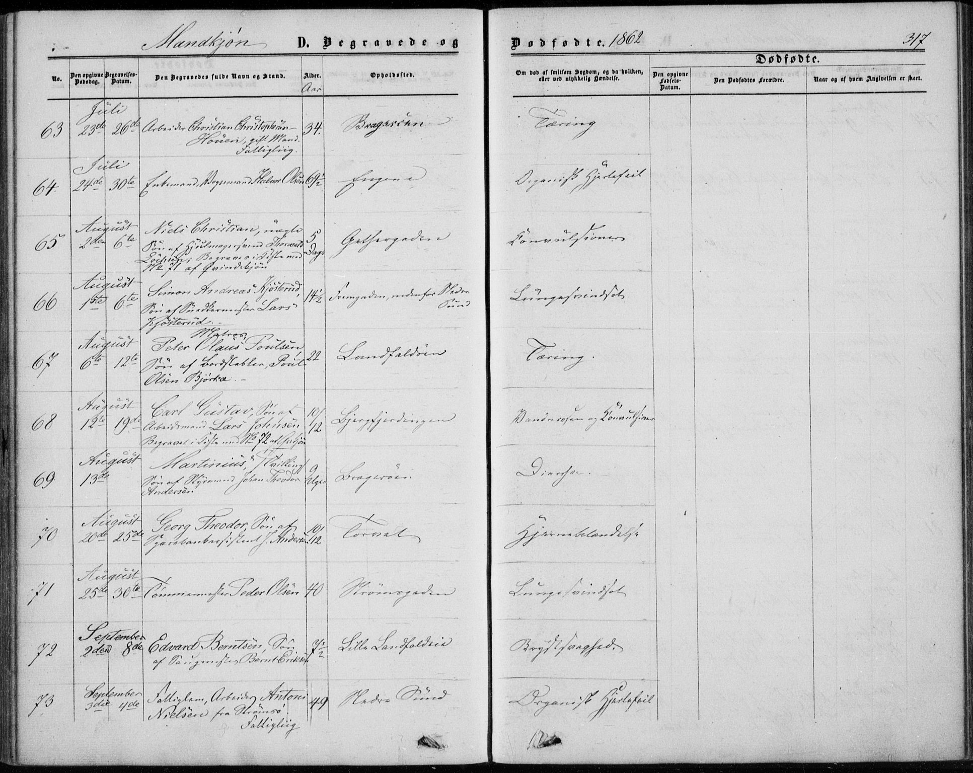 Bragernes kirkebøker, AV/SAKO-A-6/F/Fb/L0003: Parish register (official) no. II 3, 1860-1868, p. 317