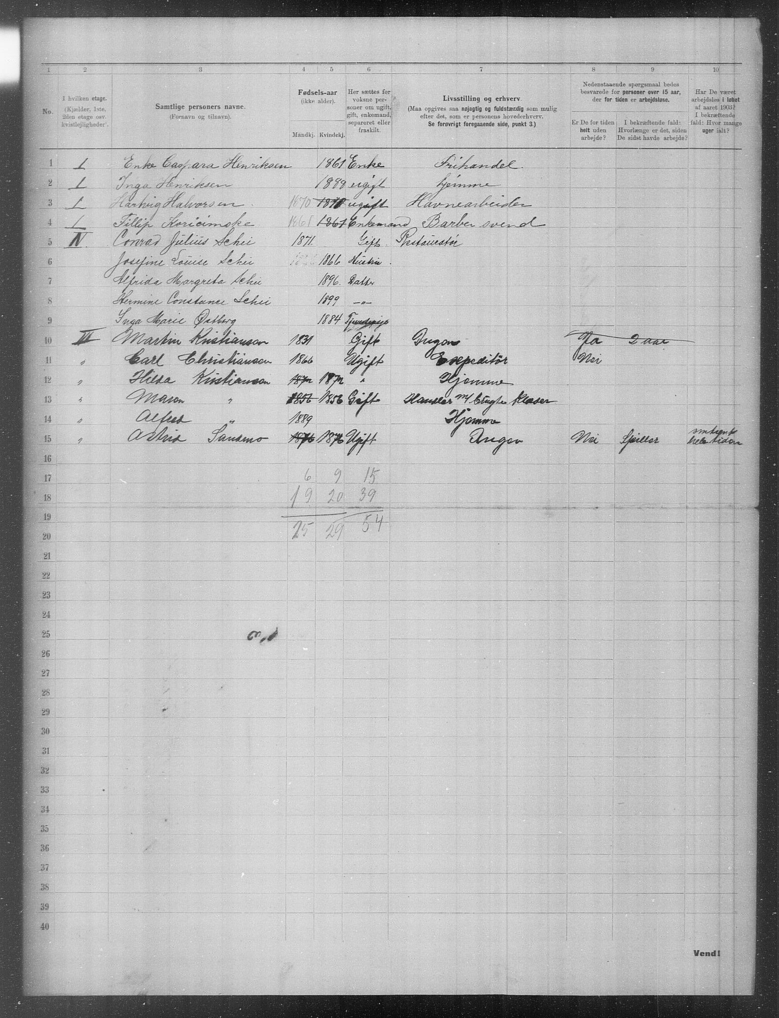 OBA, Municipal Census 1903 for Kristiania, 1903, p. 11822